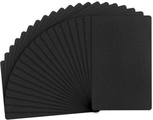20-Pack Anodized Aluminium Laser Engraved Mount Metal Plate 3x2x0.04 Inch Engraver Blank Anodized Aluminum Sheets for DIY Laser Printing/Home/Office[Black]