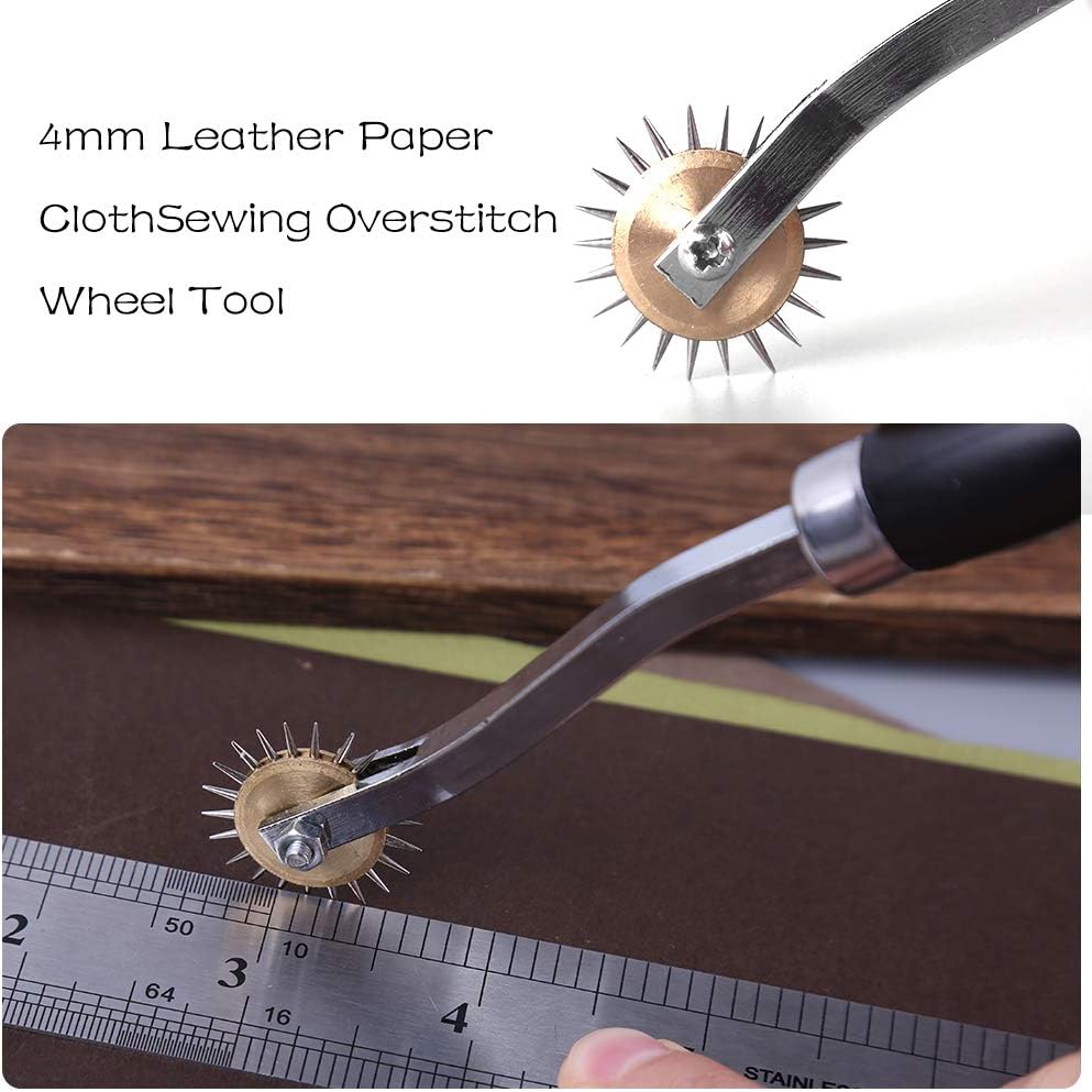 LUNARM 3 Pcs Tracing Wheel Sewing Tool, Needle Point Tracing Wheel, Random Color Tracing Wheel Sewing Tool, Stitching Wheel Tool for Leathercraft, Professional Stitch Marking Spacer