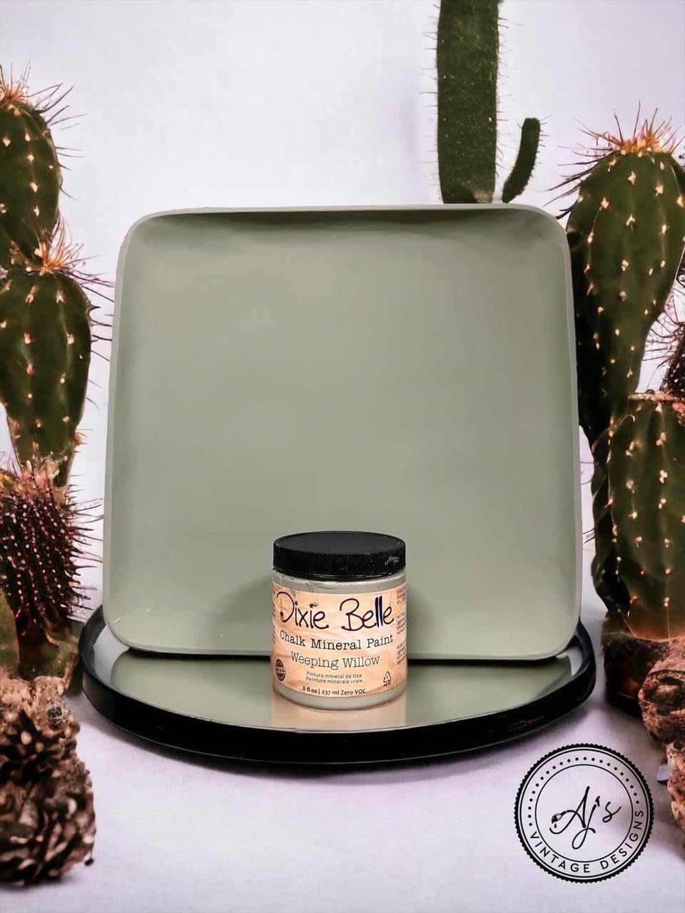 Dixie Belle Paint Company Chalk Finish Furniture Paint - Weeping Willow (8oz) - Matte Soft Green Chic Chalk Mineral DIY Furniture Paint