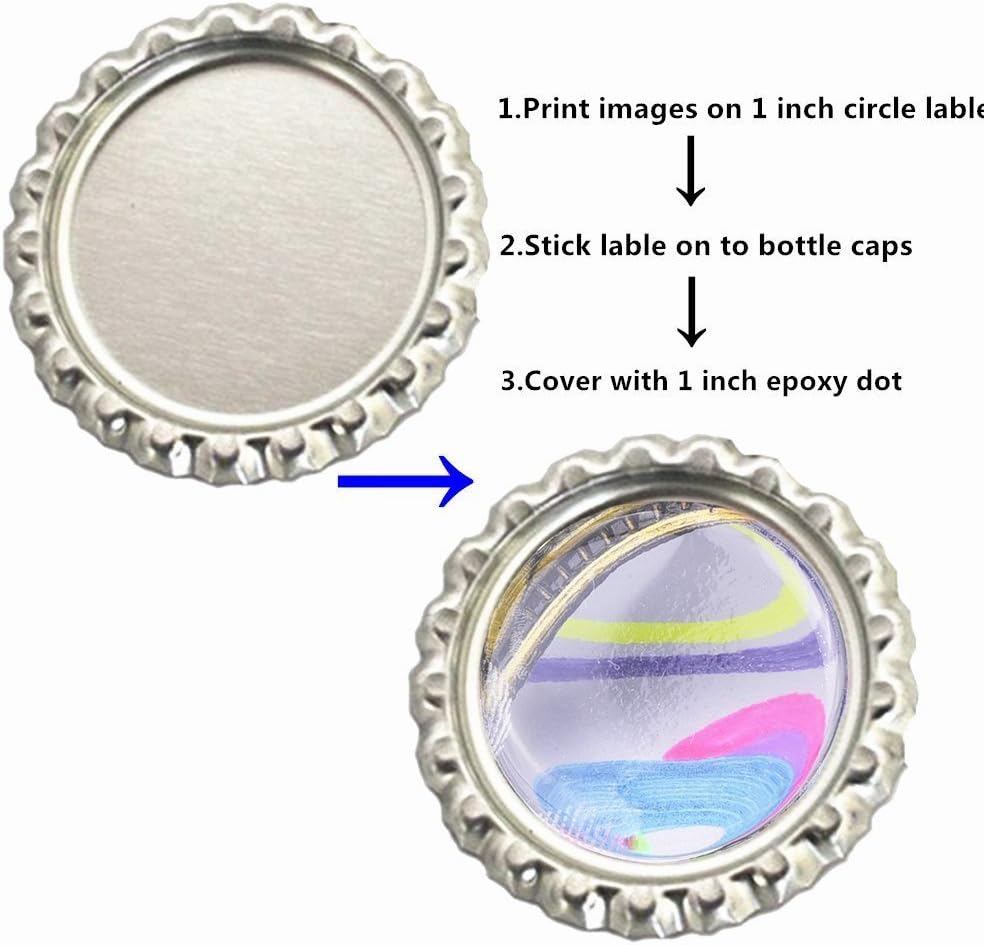 1 Inch Epoxy Stickers Craft Bottle Caps Stickers for Hair Bows Pendants Scrapbooks 100 PCS 200PCS (Clear1, Quantity:100)