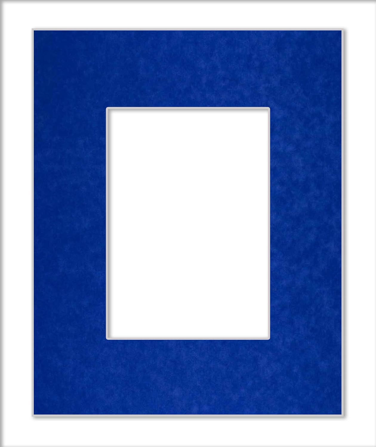 Poster Palooza 8x10 Mat Bevel Cut for 6x8 Photos - Acid Free Royal Blue Suede Precut Matboard - For Pictures, Photos, Framing - 4-ply Thickness