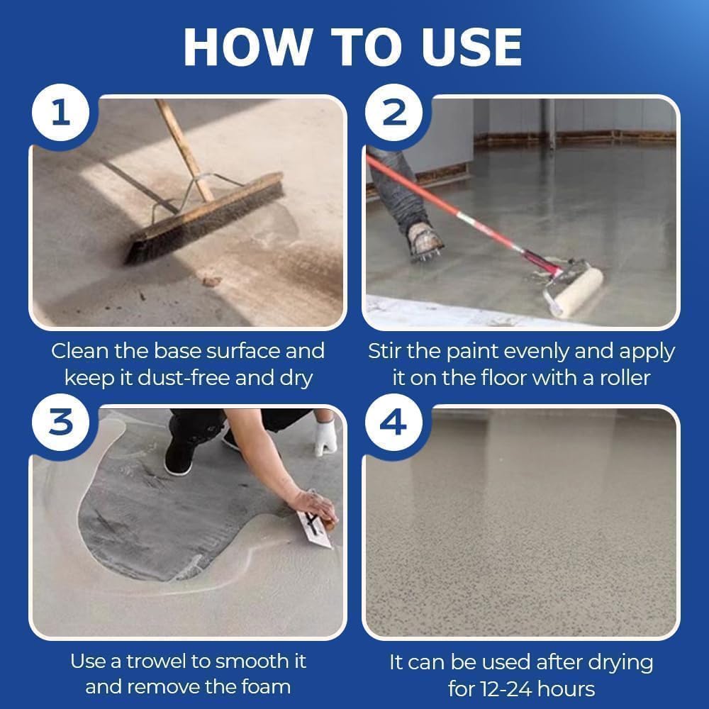 Epoxy Colored Sand Floor Paint, Epoxy Floor Paint for Concrete, High Gloss Marble Effect Coating, Waterproof Non-Slip Concrete Paints, Suitable for Indoor/Outdoor Use (Dark Blue,320 oz/10 kg)