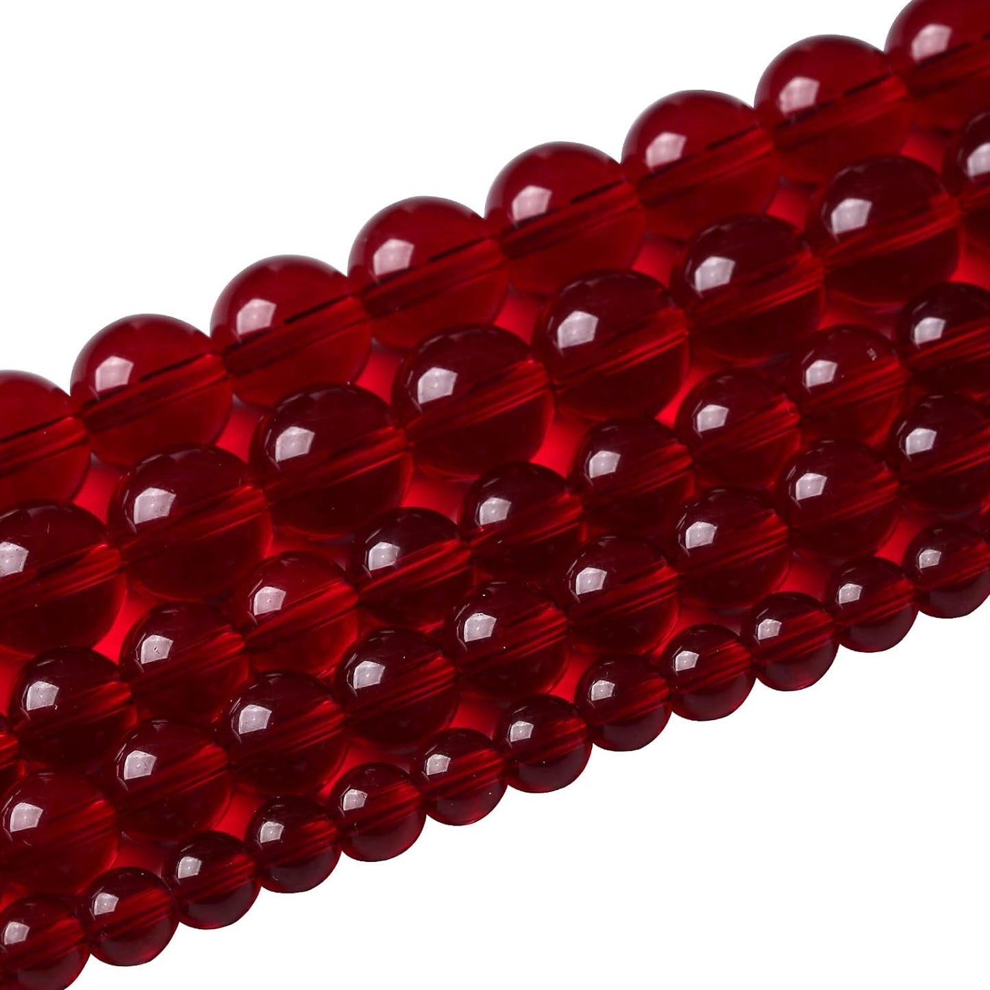Smooth Garnet Red Glass Crystal Round Loose BeadsFor Jewelry Making DIY Bracelet Necklace Accessories 4mm 91pcs 15" Strand(Garnet Red Glass, 4mm)