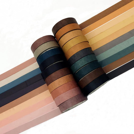 20 Rolls Washi Tape Set,10 mm x 5m Decorative Colored Masking Tapes for Scrapbooking, Bullet Journals, Junk Journal, Planners, DIY Crafts, Gift Wrapping