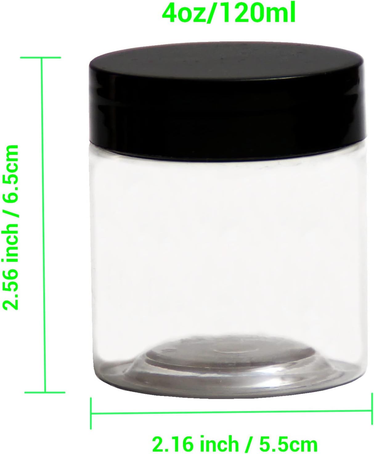 4 oz Plastic Jars with Lids,8 Pack Wide-mouth Clear Storage Containers, Empty Round Clear Plastic Jars with Lids and labels for Body Butter, Bath Salt, Slime and Beauty Products