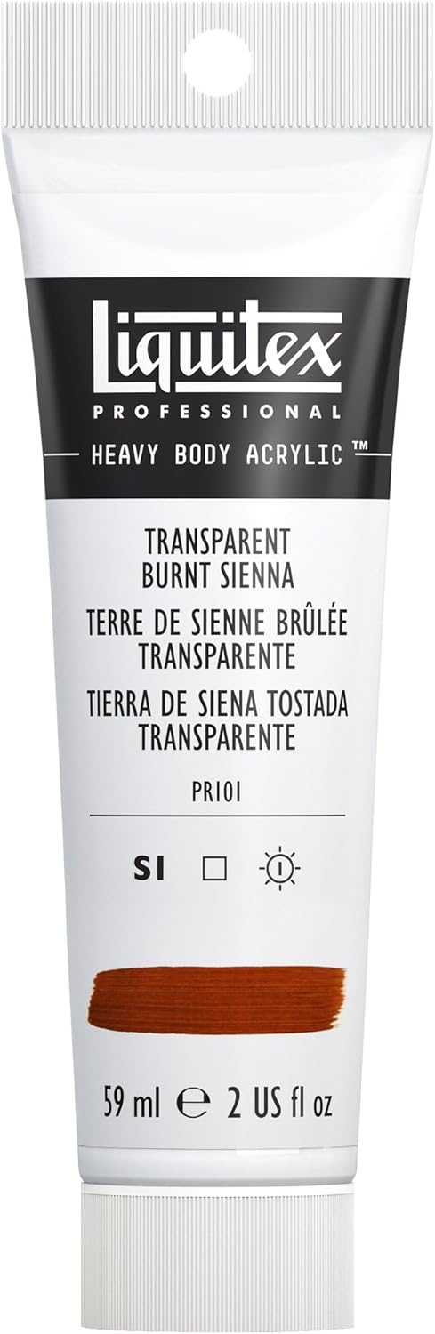 Liquitex Professional Heavy Body Acrylic Paint, 2-oz (59ml) Tube, Transparent Burnt Sienna