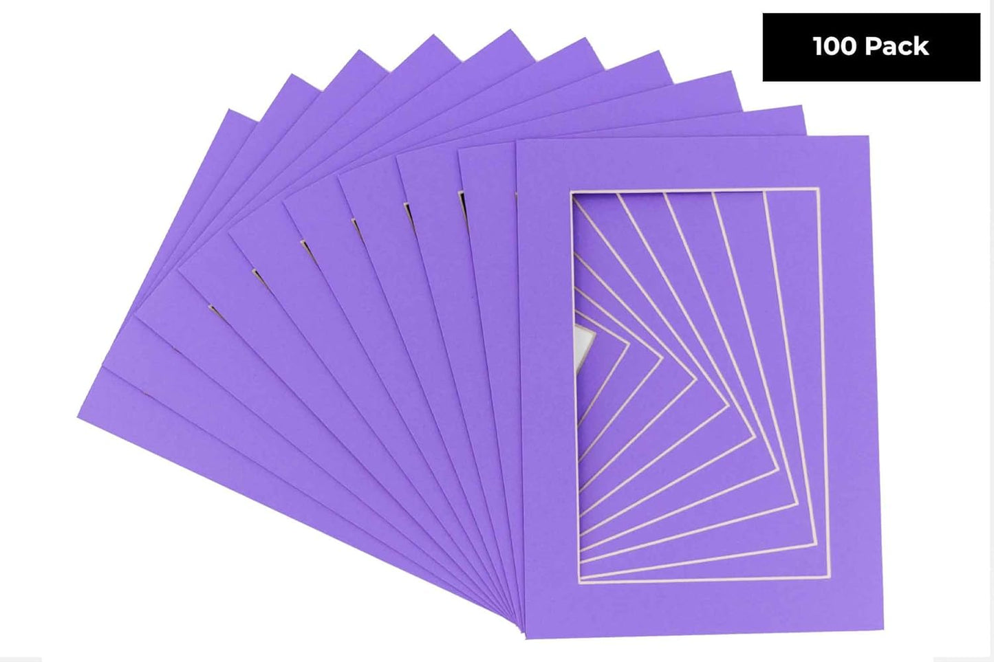 6x8 Mat for 8x10 Frame - Precut Mat Board Acid-Free Light Purple 6x8 Photo Matte Made to Fit a 8x10 Picture Frame, Premium Matboard for Family Photos, Show Kits, Art, Picture Framing, Pack of 100 Mats