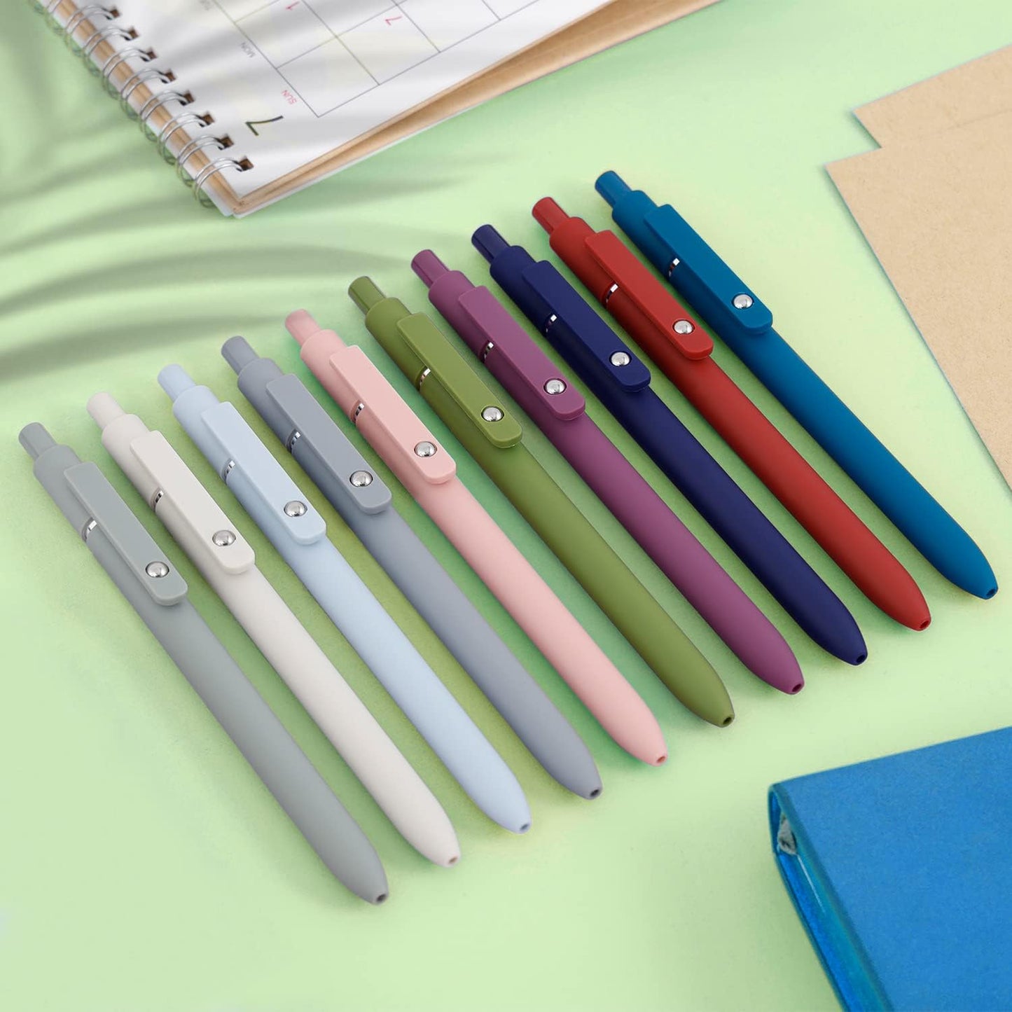 FIOVER Gel Pens,10pcs 0.5mm Quick Dry Black Ink Fine Point Smooth Writing Pens High-End Series Ballpoint for Office School Supplies(Morandi & Retro)