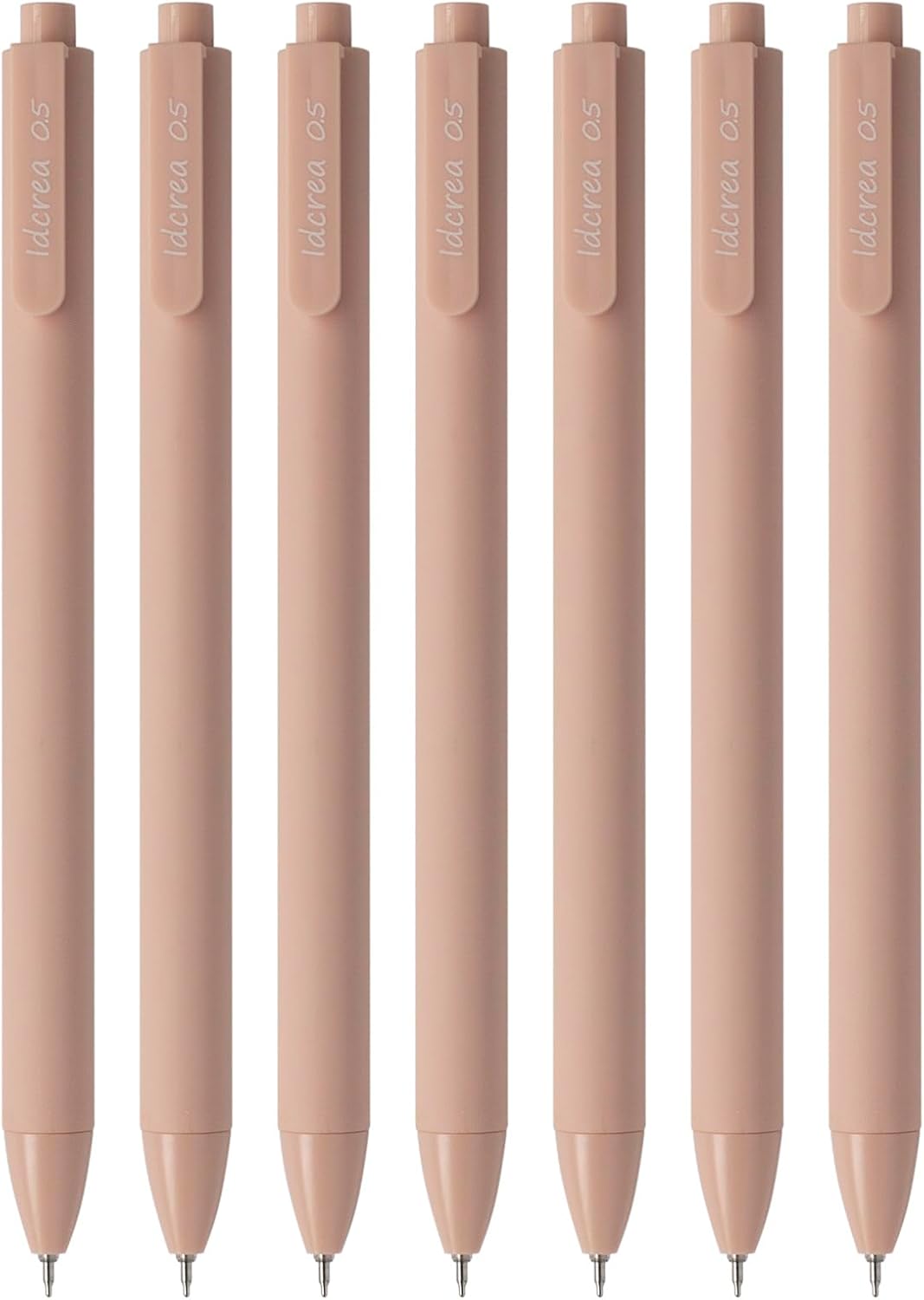 ldcrea Pink Gel Pens 0.5 Fine Tip, Black Ink, Silky Grip, 6 Pack