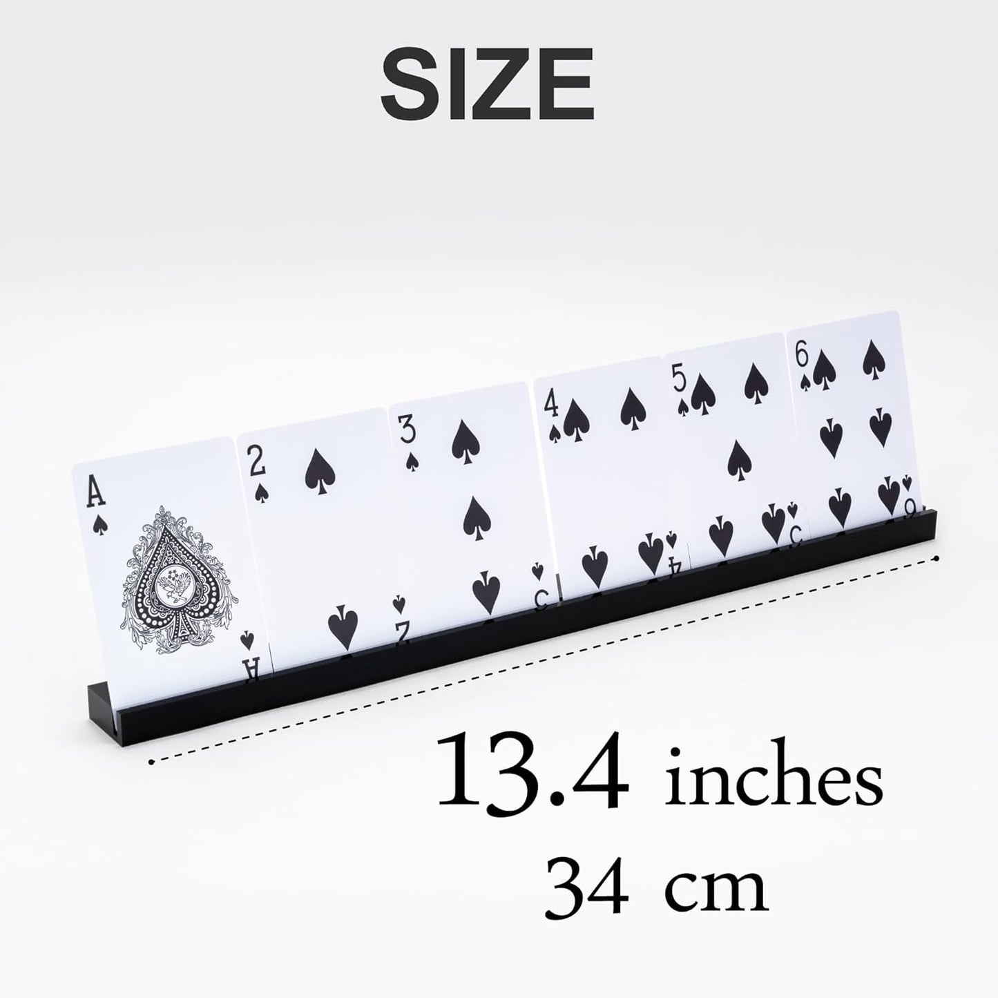 Playing Card Holders 13.4 Inches Black Acrylic Solid Card Holder for Playing Card Games (4 pcs., Black)