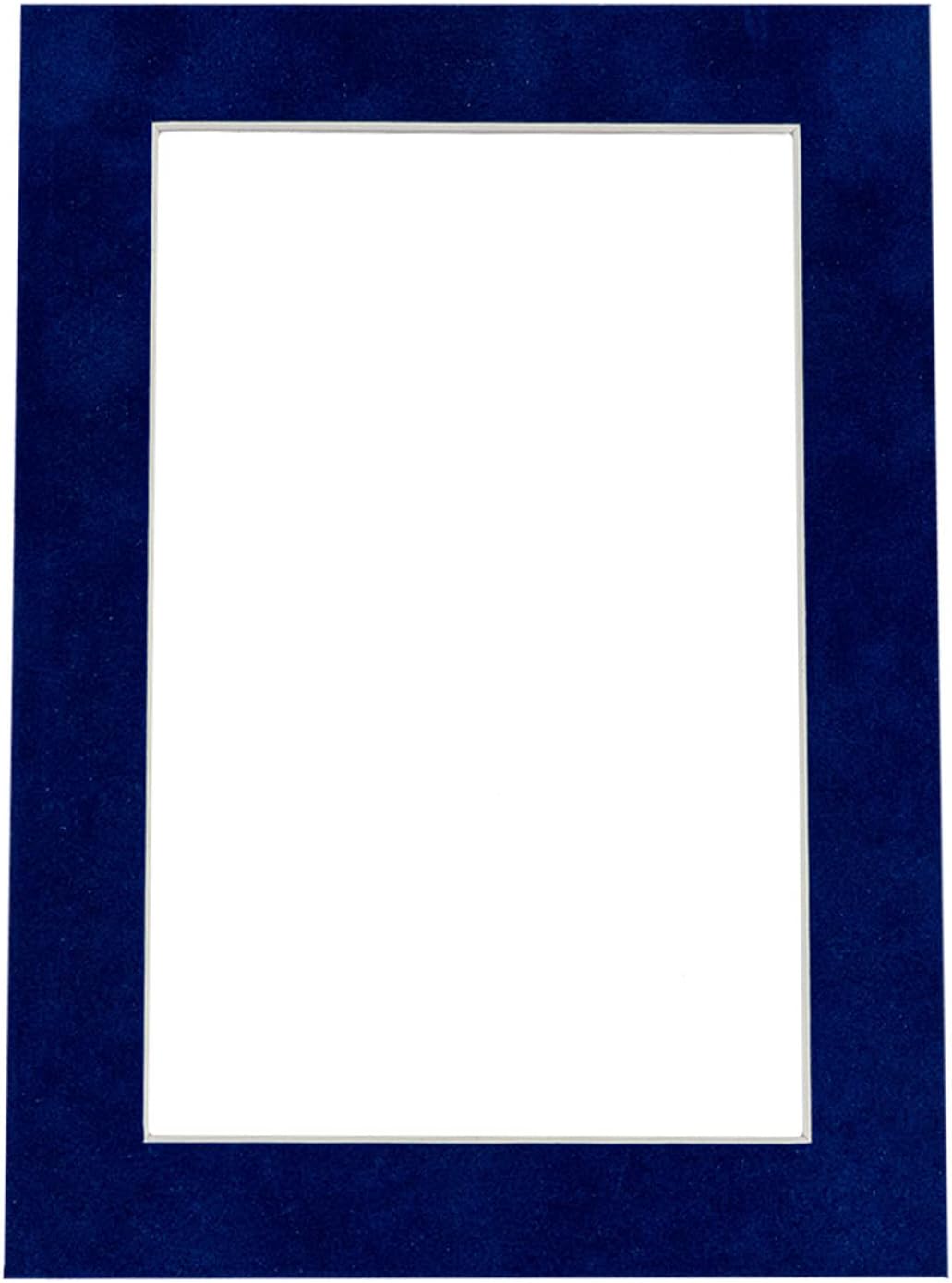 8x10 Mat Bevel Cut for 5x8 Photos - Acid Free Brooke Blue Suede Precut Matboard With Backing Board and Crystal Clear, Self Seal Photo Mat Bag - For Pictures, Photos, Framing - 4-ply Thickness