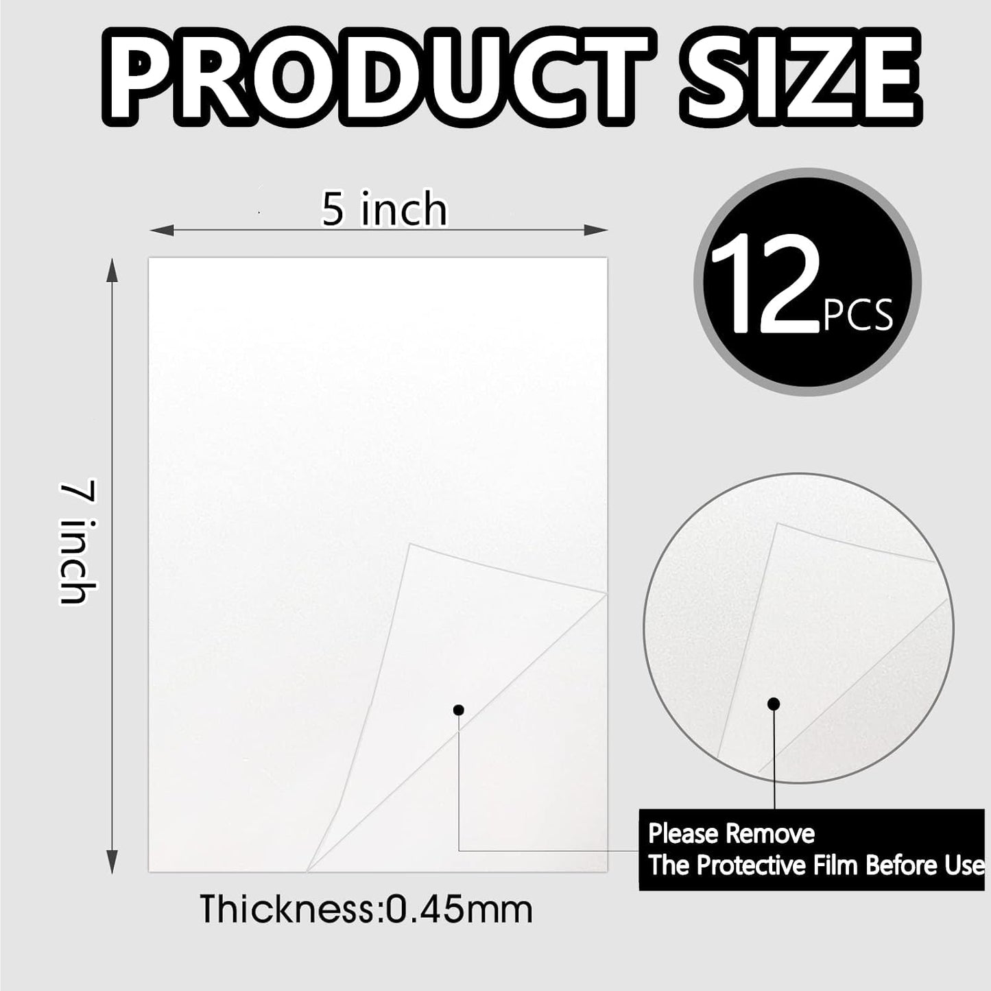 12pcs Sublimation Metal Photo Blanks 5x7 Inch - Make Your Permanent Photo Posters Signs, Sublimation Aluminum Blank for Crafters Small Businesses DIY Enthusiasts (Thickness 0.45mm)
