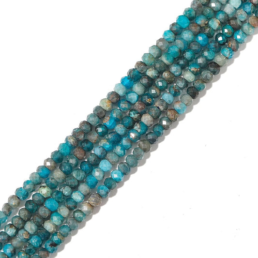 Natural Apatite Beads 4x2mm 120pcs Faceted Rondelle Loose Semi Gemstone Beads for Jewelry Making Design