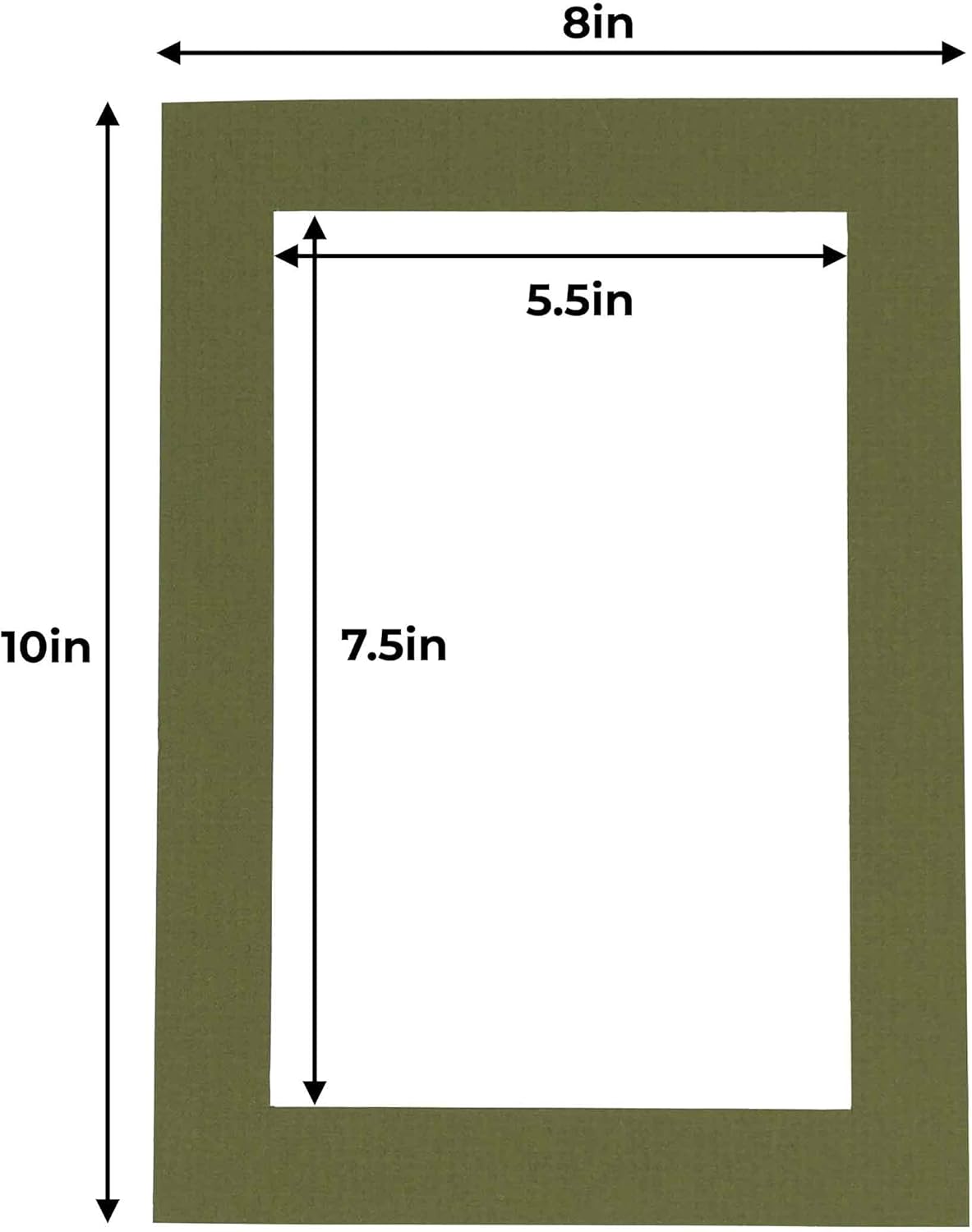 6x8 Mat for 8x10 Frame - Precut Mat Board Acid-Free Show Kit with Backing Board, and Clear Bags Dill Green 6x8 Photo Matte Made to Fit a 8x10 Picture Frame Matboard for Framing, Pack of 100 Mats