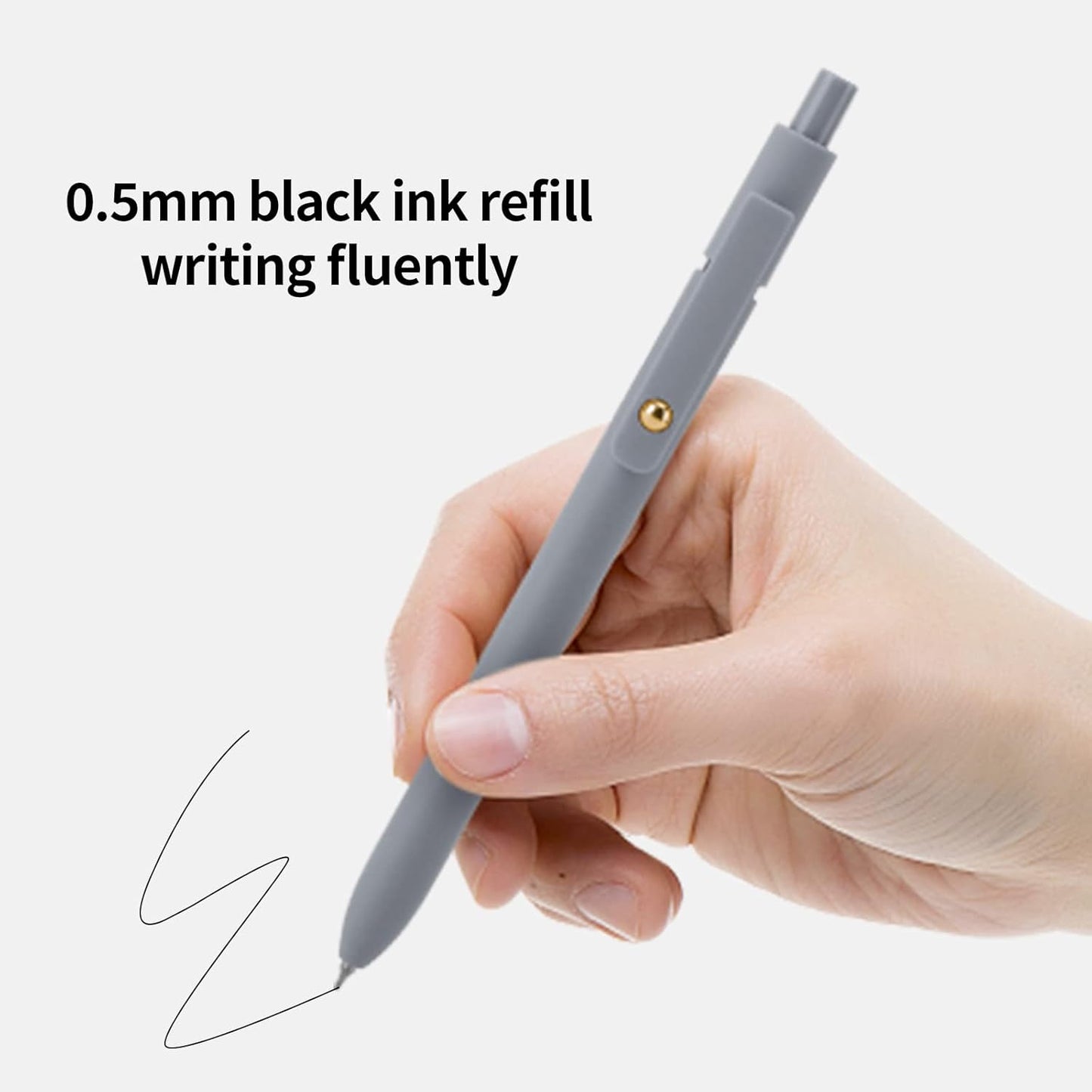 Ddaowanx Gel Pens, 12 Pcs 0.5mm Quick Dry Black Ink Pens Fine Point Smooth Writing Pens, Cute Office School Supplies Gifts for Women (12 Pcs Morandi-Black Ink)
