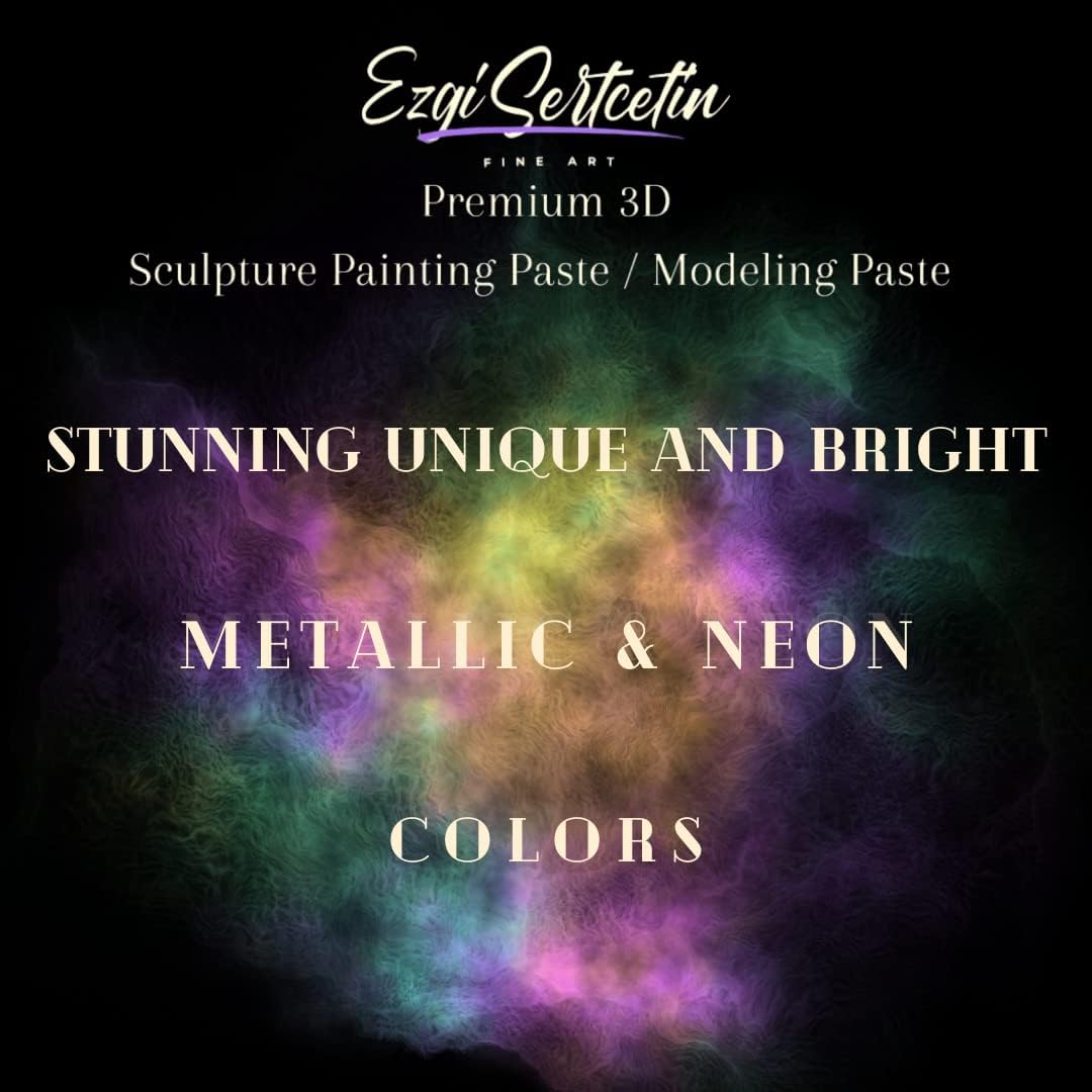 3D Sculpture Painting Paste|Texture Paste|Decorative Plaster|Ready to Use|Unique Colors|Ideal for Artwork|Stencil|Flowers|Texture|Art Relief| 6 oz (Metallic Pink)