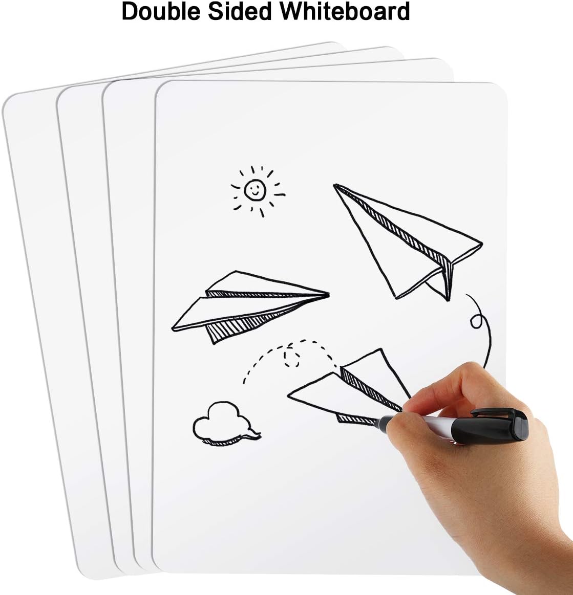 Dry Erase Lapboards, HERKKA 15 Pack Double Sided Dry Erase Lap Boards 9 x 12.5 Inch, 15 Markers, 15 Erasers, Small Dry Erase Boards for Students Classroom Teacher Supplies