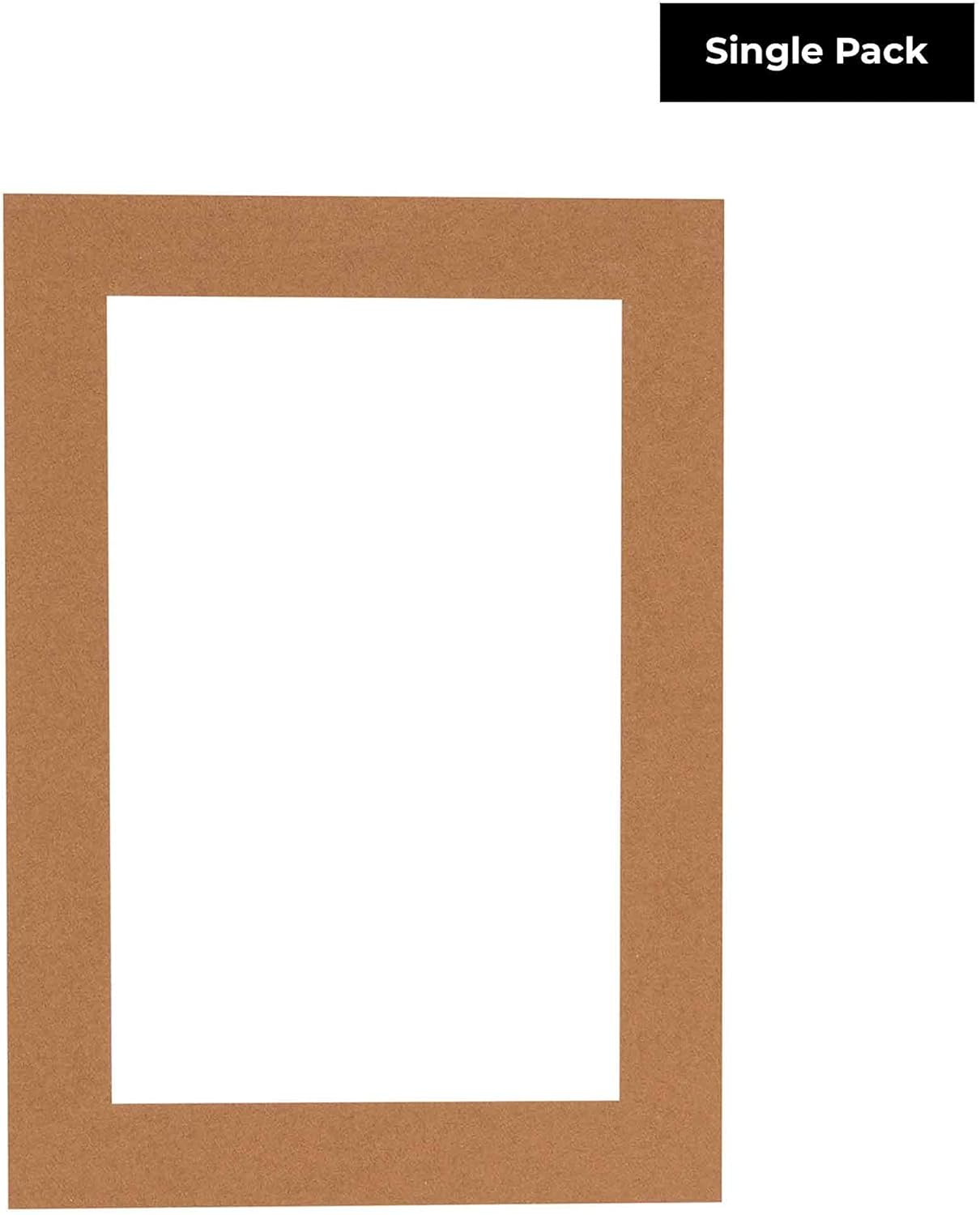 8x10 Mat Bevel Cut for 6x8 Photos - Acid Free Aged Oak Brown Precut Matboard With Backing Board and Crystal Clear, Self Seal Photo Mat Bag - For Pictures, Photos, Framing - 4-ply Thickness