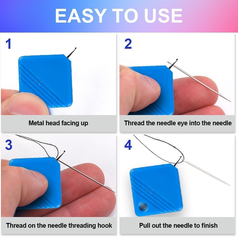 Automatic Needle Threaders for Hand Sewing, 2025 Upgrade Embroidery Floss, Sewing Machine Needle Threader, Sewing Supplies Tool, Fits All Needle Sizes (10, Green)