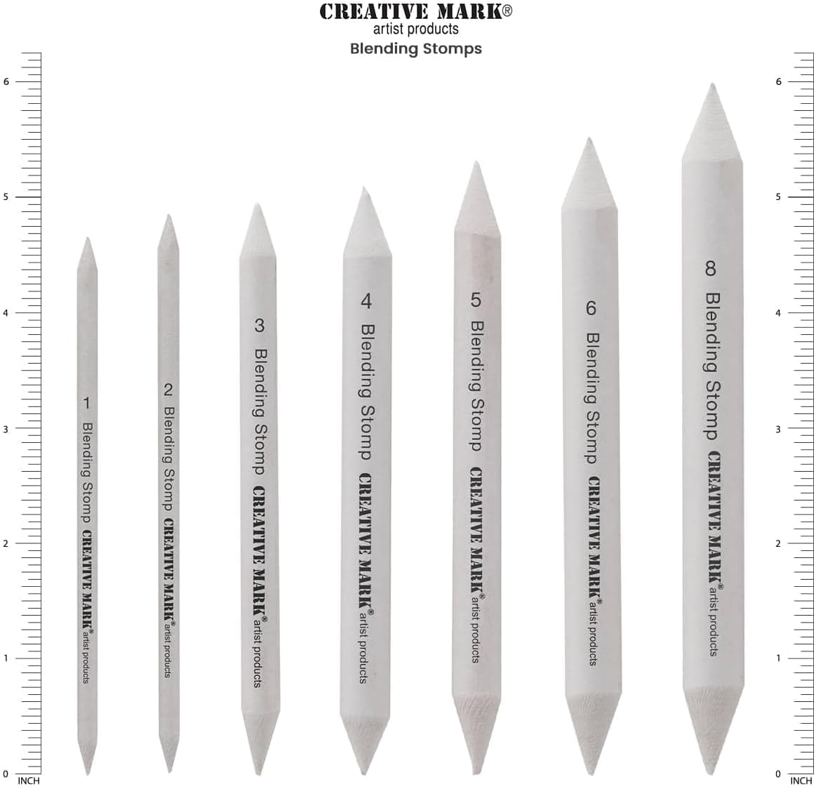 Creative Mark Blending Stumps - Solid Double-Ended Blending Stumps for Blending Charcoal, Pencils, Pastels, and More! - [Size # 4-12 Count] (Pack of 2)
