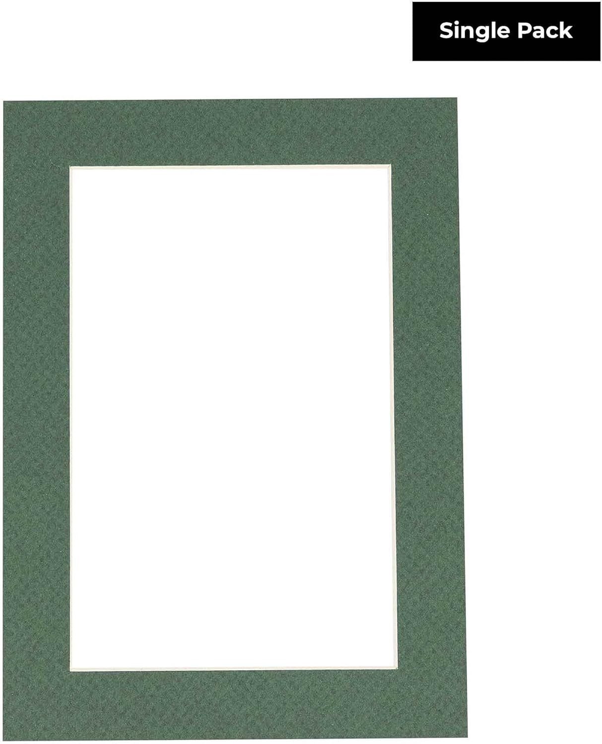 6x8 Mat for 8x10 Frame - Precut Mat Board Acid-Free Hunter Green 6x8 Photo Matte Made to Fit a 8x10 Picture Frame, Premium Matboard for Family Photos, Show Kits, Art, Picture Framing, Pack of 1 Mat
