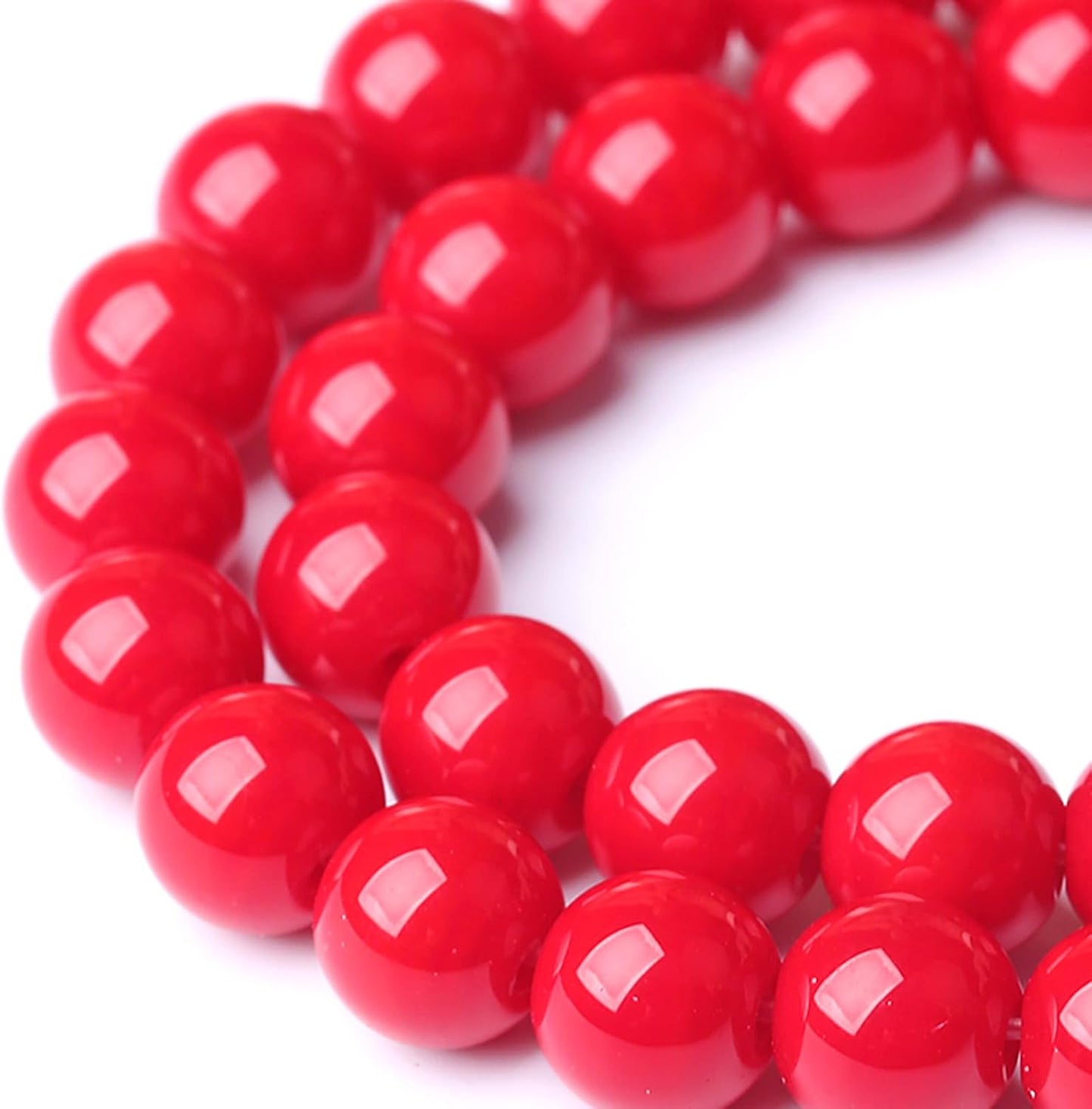 4MM Coral Red Glass Beads Natural Stone Crystal Energy Round Loose Beads for Jewelry Making Bracelet 180pcs 2 Strands 32"
