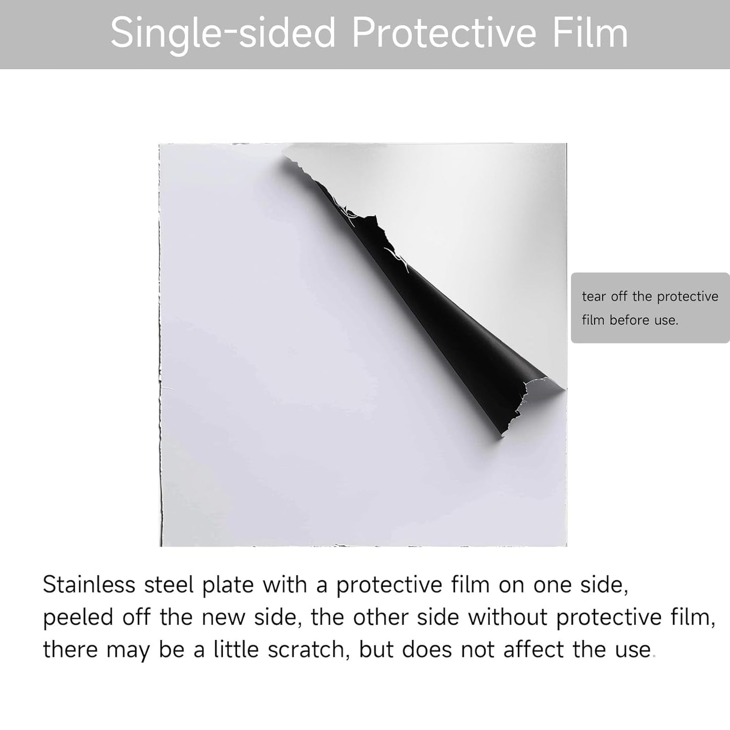 304 Stainless Steel Sheet - 12" X 8" X 1/8" Thin Stainless Steel Plate 1/8 Inch Thickness with Protective Film Metal Sheets Stock Sheets for Kitchen DIY Crafting etc. (305 x 203 x 3 mm)