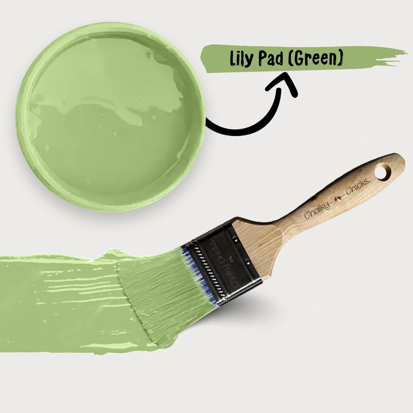 Chalky Chicks All-in-One Chalk Paint for Furniture or Cabinet - 8 Fl Oz - Matte Finish Lily Pad (Green) for Metal, Wood Furniture Paint - No Sanding All-in-One for Home Decor & Crafts, USA Made