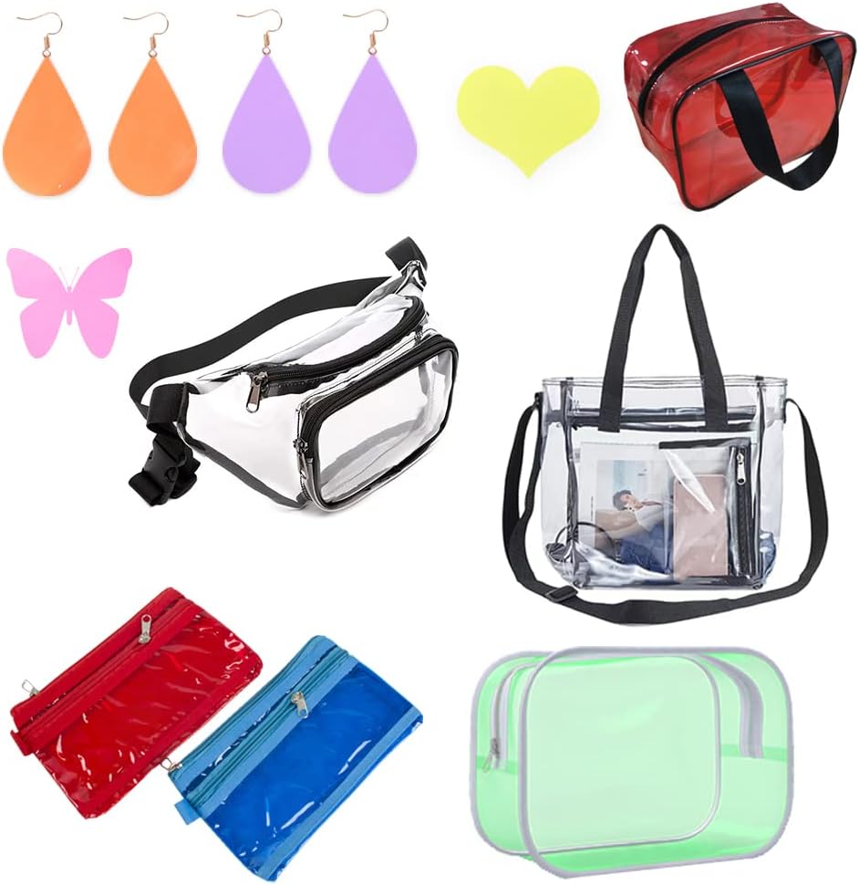 HYANG Yellow Solid Colors Transparent PVC Super Clear Holographic Vinyl 1 Roll 12" x 47" (30cm x 120cm) for DIY Bows Earrings Bags DIY Crafts Making