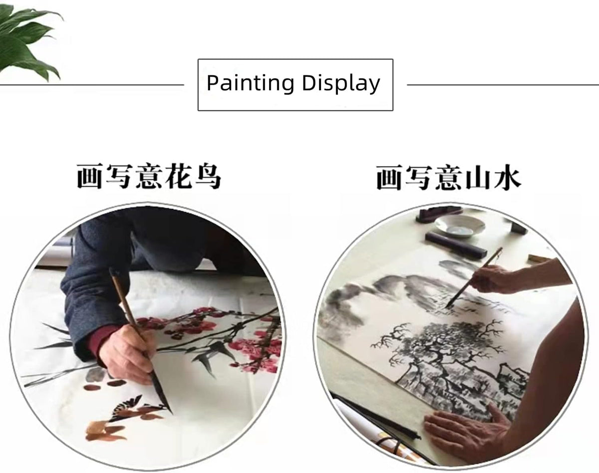 MEGREZ Roll Pack Xuan Paper Thicken Calligraphy Xuan Paper Sumi Paper for Practice Chinese Japanese, 35cm x 100m(13.8in x 328ft), Half Raw Ripe Xuan Paper, White