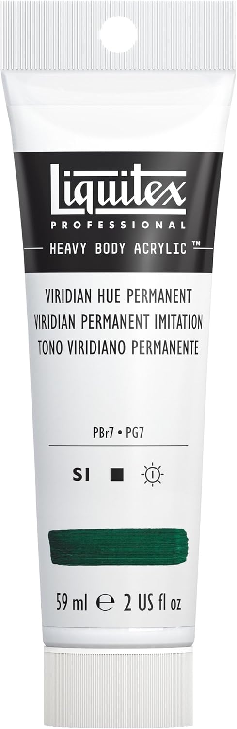 Liquitex Professional Heavy Body Acrylic Paint, 2-oz (59ml) Tube, Viridian Hue Permanent