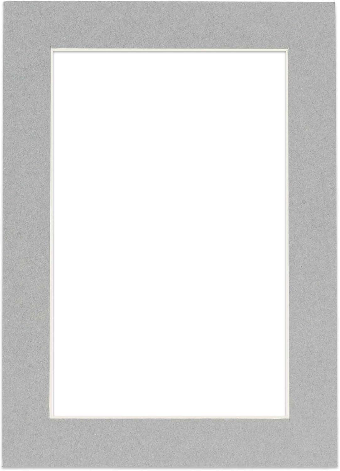 8x10 Mat for 6x8 Photo - Precut Mid Grey Picture Matboard for Frames Measuring 8 x 10 Inches - Bevel Cut Matte to Display Art Measuring 6 x 8 Inches - Acid Free ONE MAT
