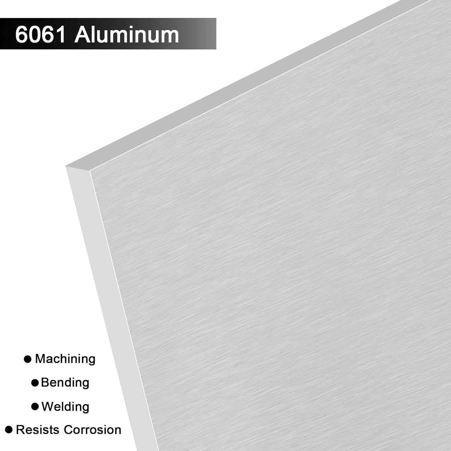 6061 T651 Aluminum Sheet Metal 6 x 12 x 0.40 Inch Flat Plain Aluminum Plate Covered with Protective Film, Heat Treatable Rectangle 10MM Thick Aluminum Metal Plate for Industrial, Crafting