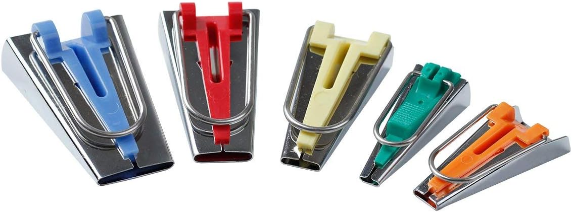 YICBOR Bias Tape Maker Set 6MM/9MM/12MM/18MM/25MM 5 Sizes DIY Quilting Tools Kit
