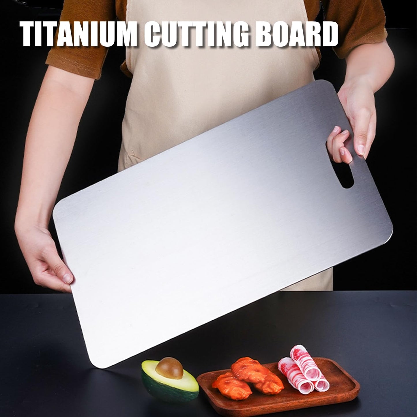 Cutting Board Double Sided,2 Pcs Vegetable Board With Sharpening Stone,Large Size+Small Size,Food Grade Stainless steel and Wheat straw PP Material,Eco-Friendly (16.1‘’LX10.1‘’W)
