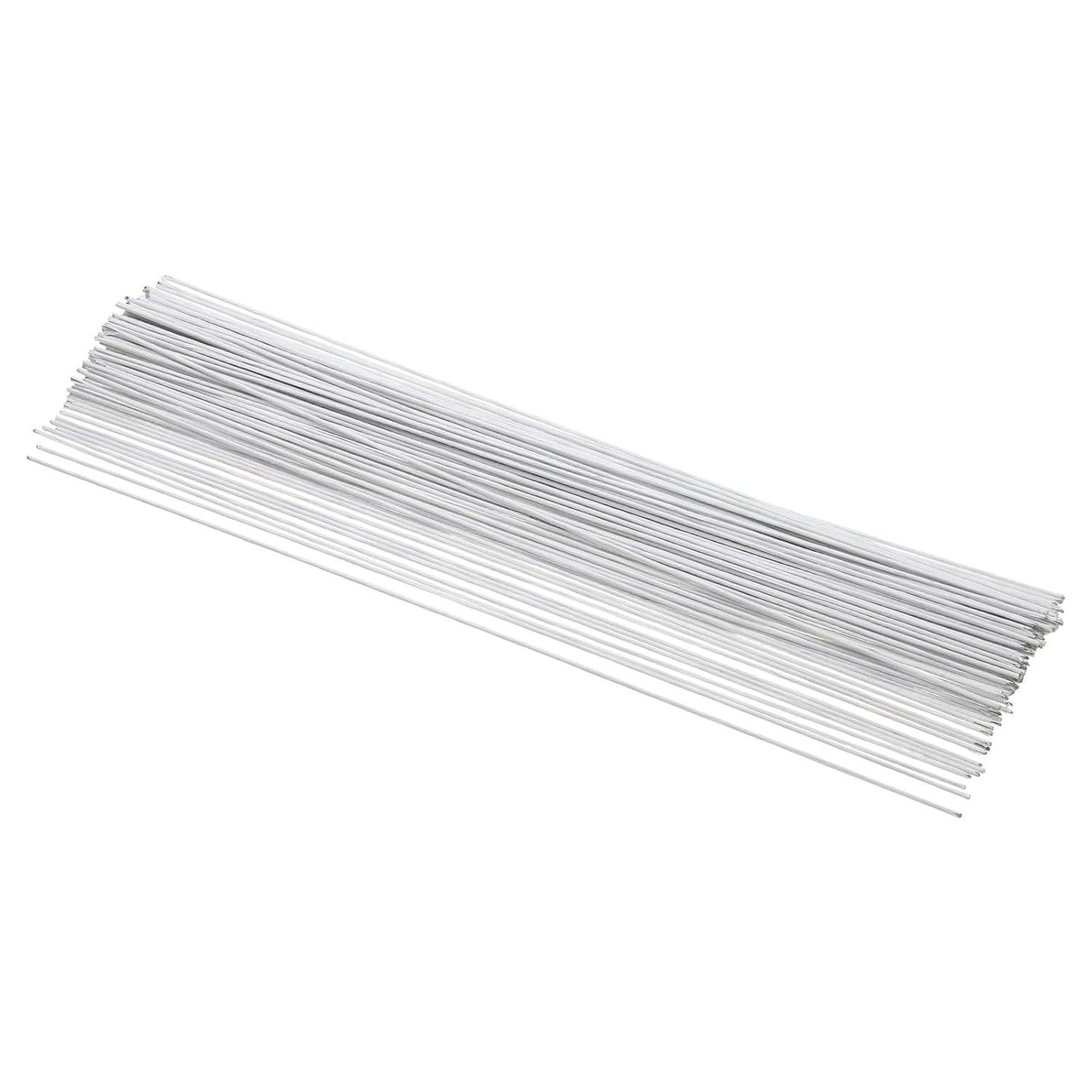 PATIKIL 16 Gauge 16" Floral Stem Wire, 100 Pcs Paper Wrapped Iron Artificial Flower Stem Accessories for DIY Bouquet Stem and Craft Decoration, White