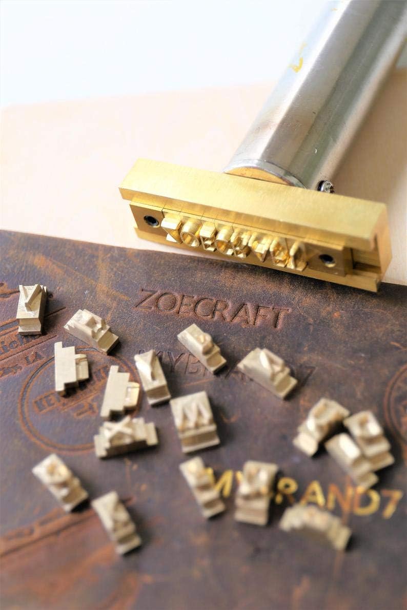 26 Interchangeable Alphabet & Number Mold Set with T-Slot Holder | Custom Brass Engraving Tools for Leather, Wood, Hot Foil Machines | DIY Symbol Dies, Stamping Imprint Templates (Set A)