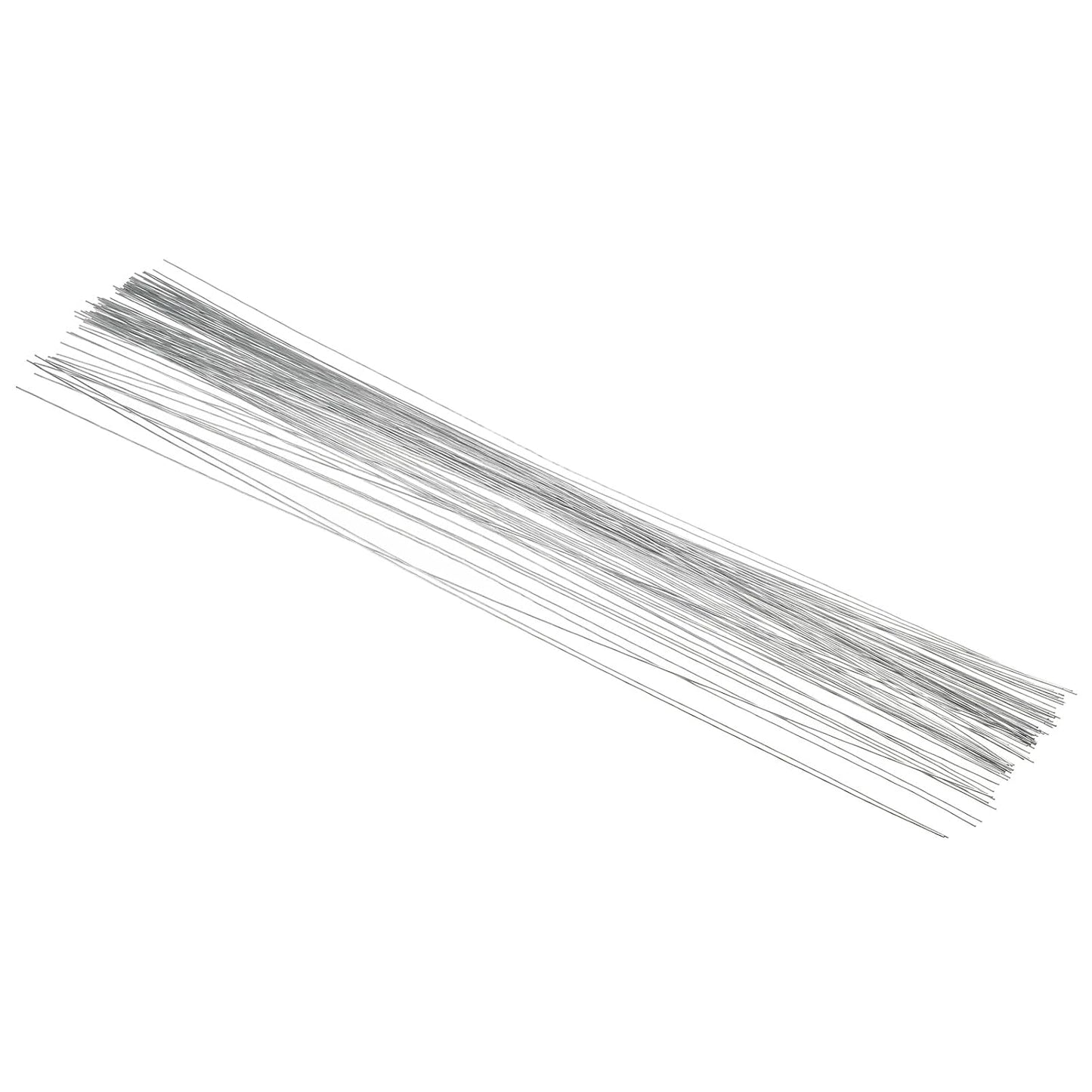 PATIKIL 24 Gauge 16" Floral Stem Wire, 100 Pcs Paper Wrapped Iron Artificial Flower Stem Accessories for DIY Bouquet Stem and Craft Decoration, Silver