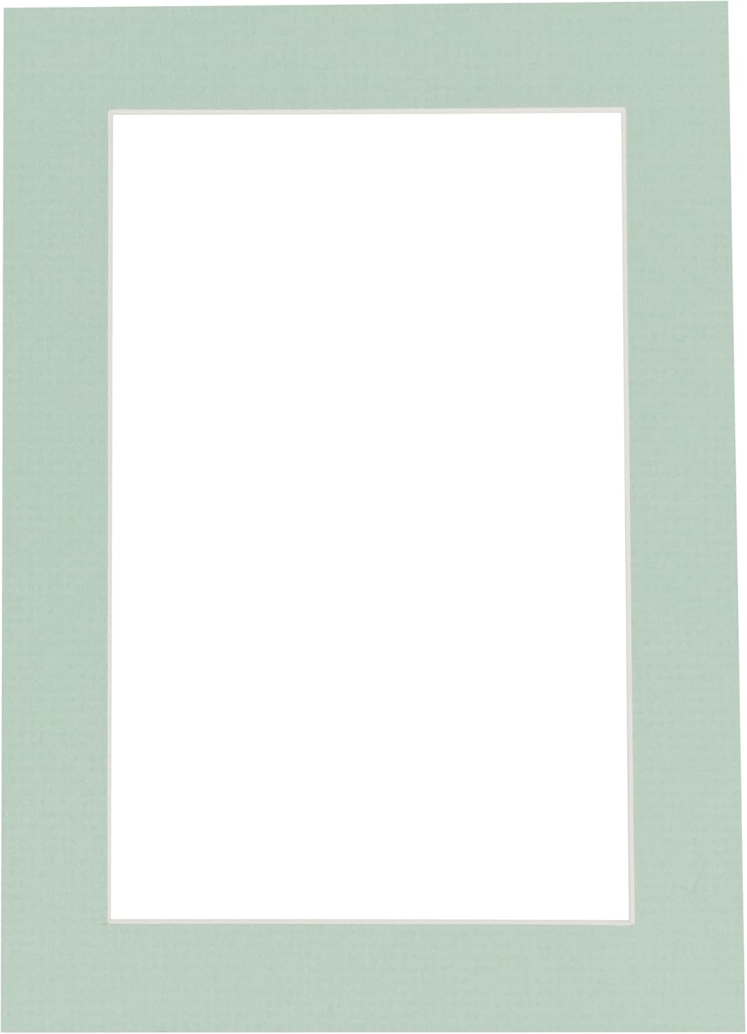 Pack of 25 Acid Free 8x10 Mats Bevel Cut for 5.5x8.5 Photos - Honeydew Green Precut Matboards With Backing Boards and Clear Photo Mat Bags For Pictures, Photos, Framing - 4-ply Thickness