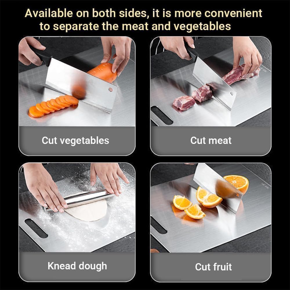 Titanium Cutting Board - 100% Pure Titanium Cutting Boards for Kitchen - Cutting Edge Hygiene & Durability, 1 Pack Double Sided Medical-grade Titanium Cutting Mat, Easy to Clean (18"L x 12"W)