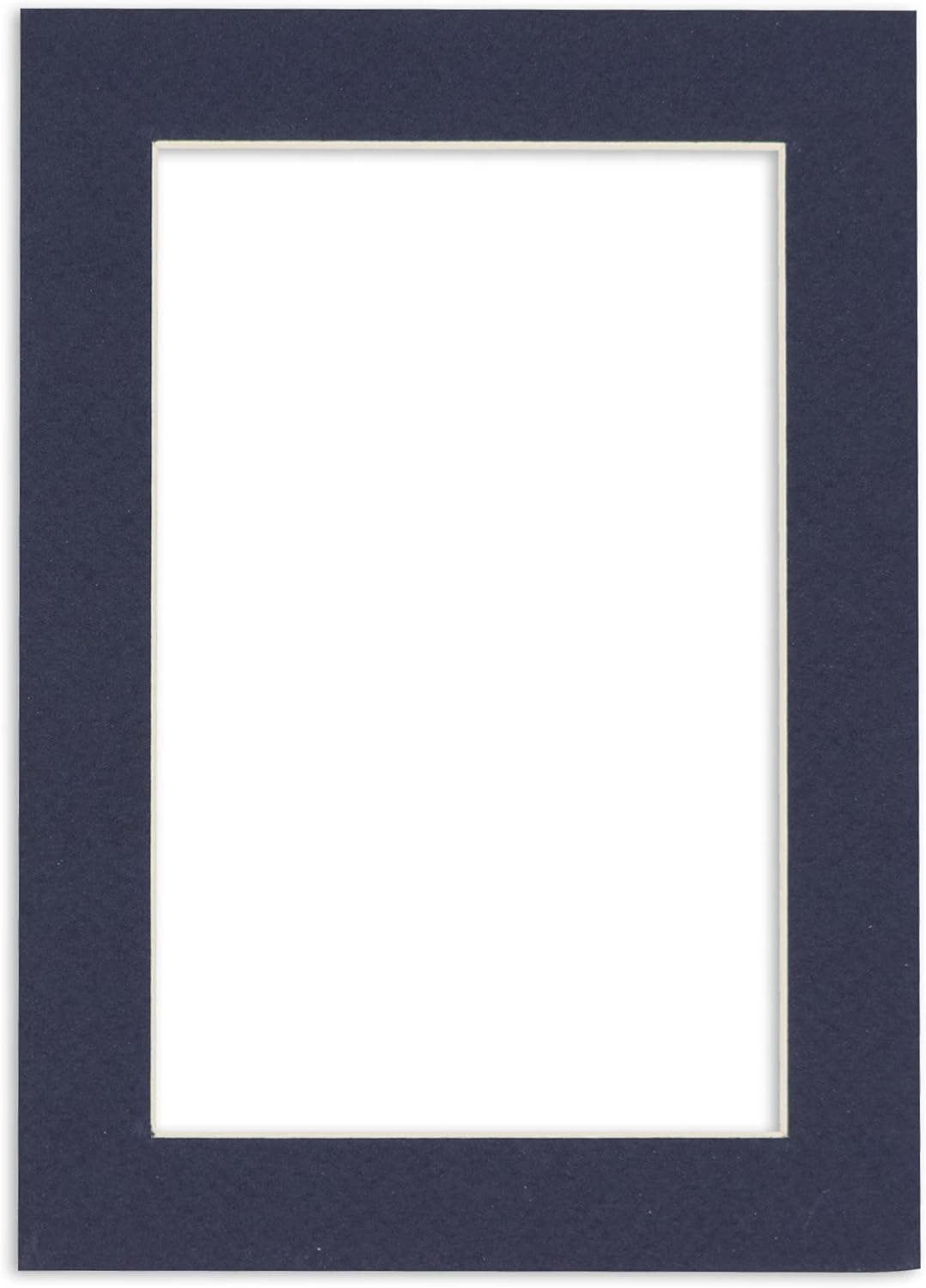 Pack of 25 Acid Free 8.5x11 Mats Bevel Cut for 7x9 Photos - Navy Precut Matboards With Backing Boards and Clear Photo Mat Bags For Pictures, Photos, Framing - 4-ply Thickness