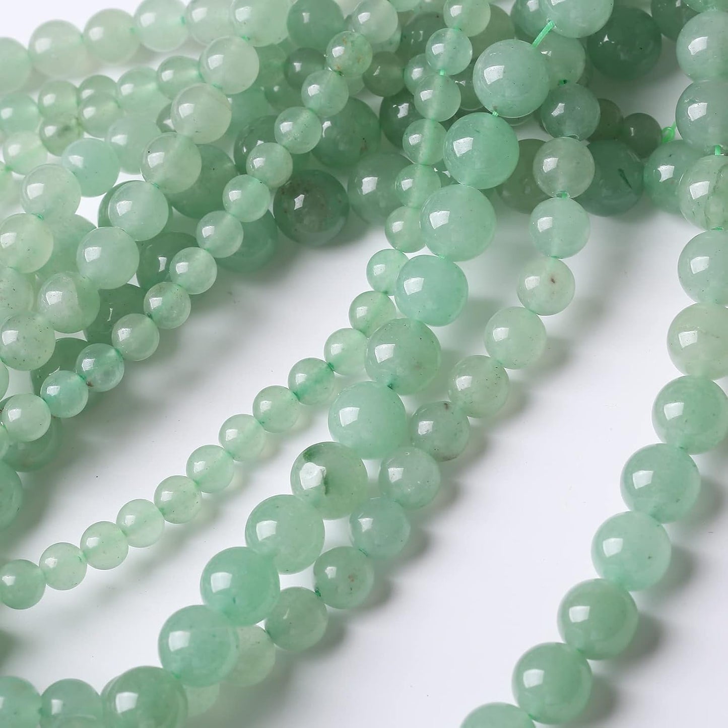 48PCS 8MM Natural Green Aventurine Stone Beads Energy Healing Beads for DIY Jewelry Bracelet Necklace Making for Jewelry Making15Inch