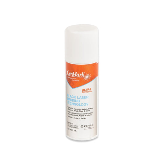 Cermark Ultra Aerosol Spray 2oz for Black Laser Marking. Great for Stainless, Glass, Slate, Metal, & Ceramic. Bonding Adhesive (2oz) (1)