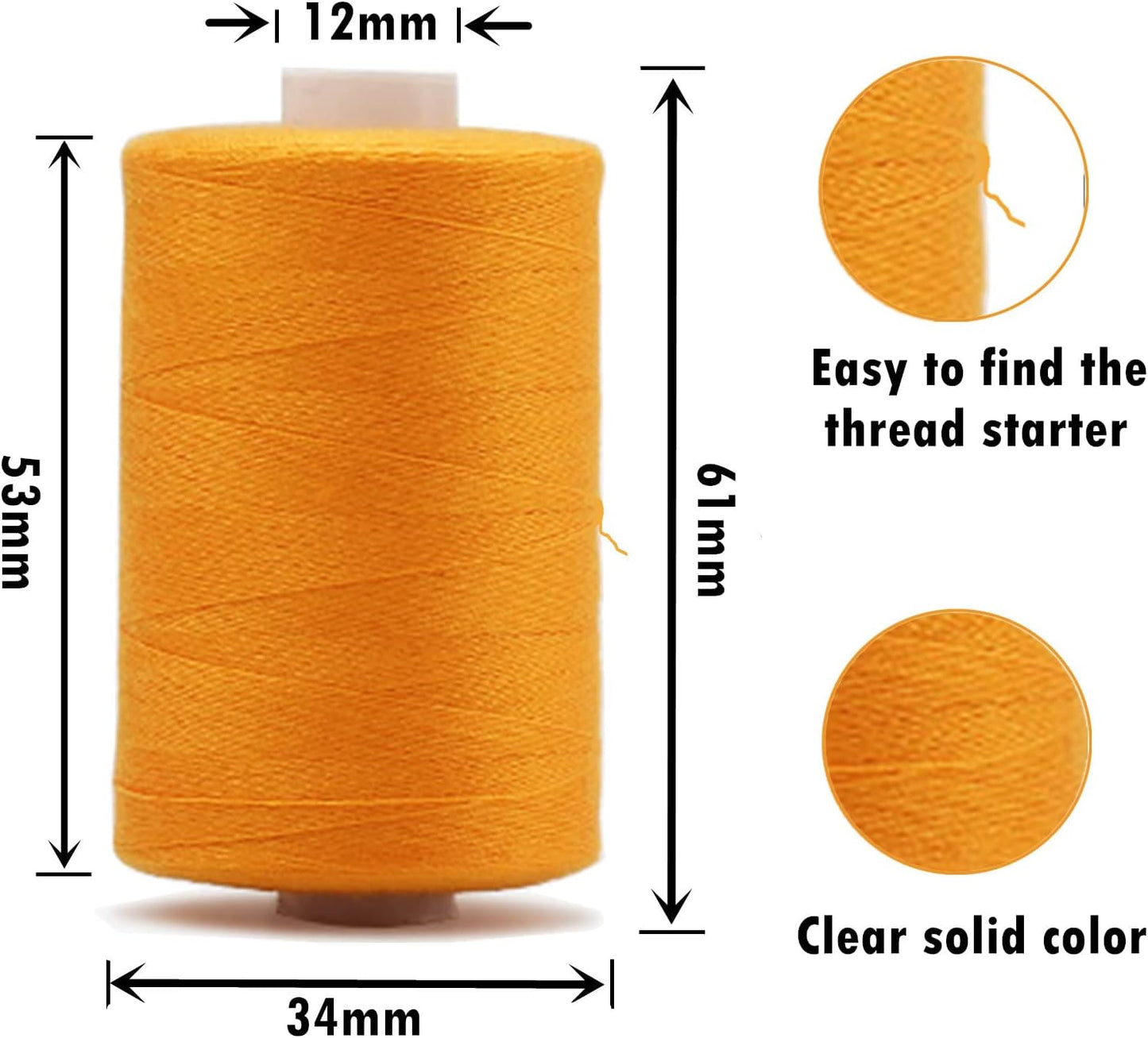 Simthread All Purpose Sewing Thread, 24 Spool 1000 Yards Polyester Thread for Sewing, Handy Polyester Sewing Threads for Sewing Machine - 24 Colors