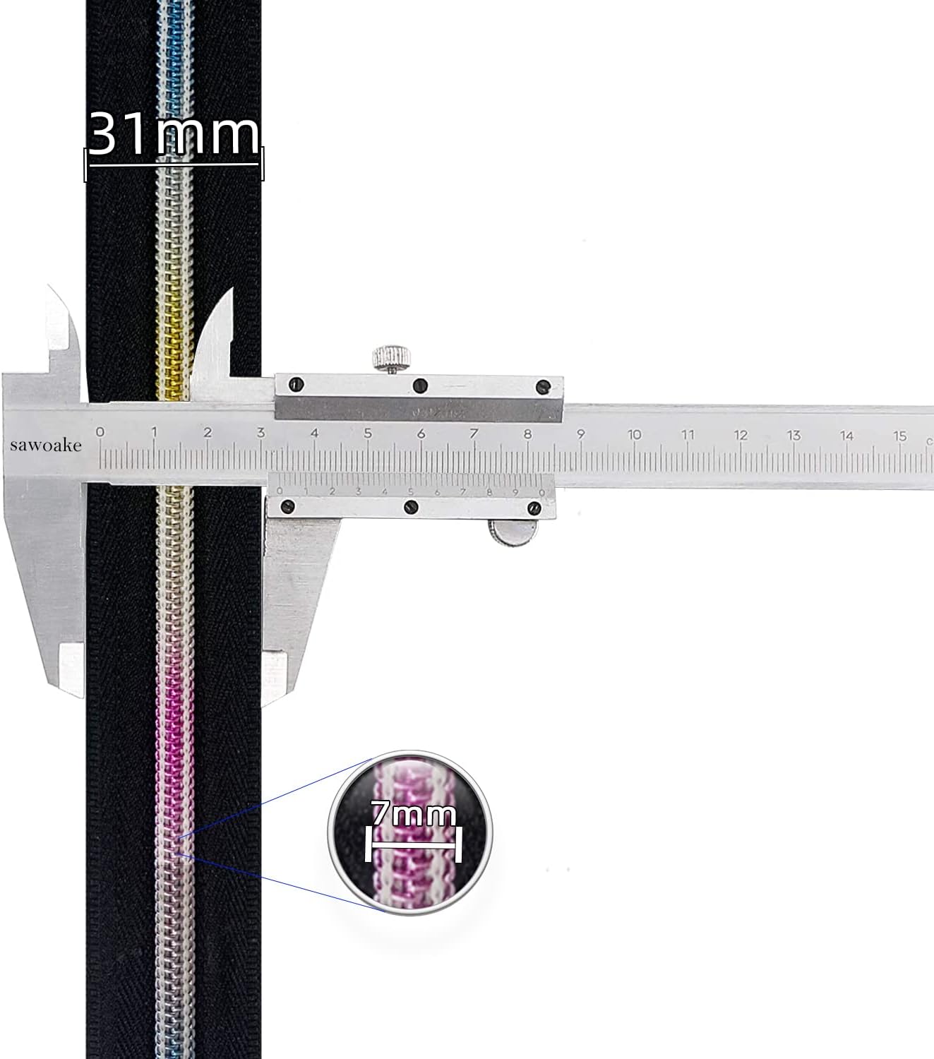 The Yards 10 Yards Bulk Black Nylon Coil Zipper with Rose Gold Teeth - Replacement Sewing Zipper with 10PCS Sliders for DIY Craft Bags