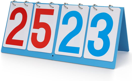 Scoreboard Score Keeper Flip Flipper, Waterproof Plastic Cards, Premium Manual Score Board for Cornhole, Basketball, Volleyball, Table Tennis and Multi-Sport Games