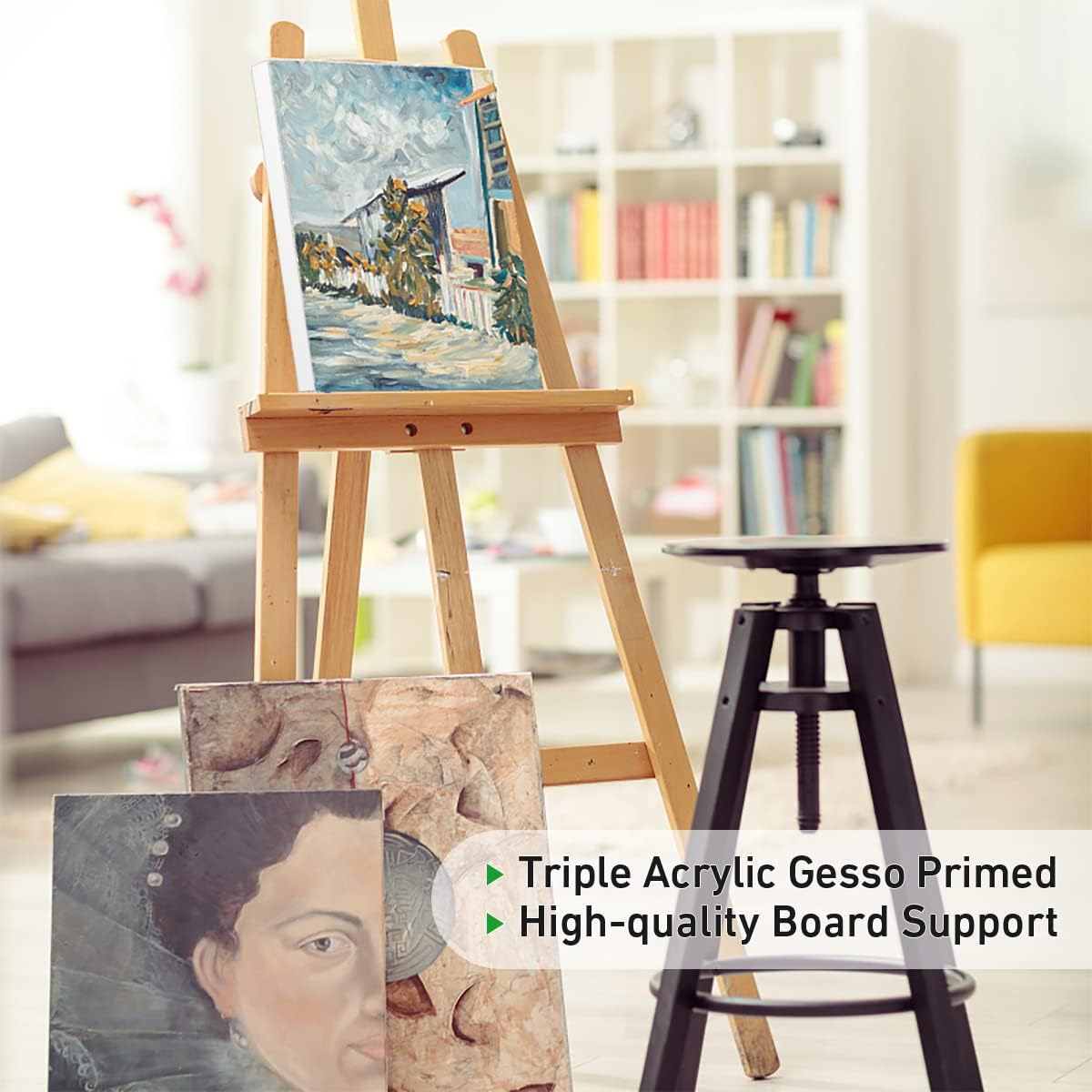 GOTIDEAL Stretched Canvas, 5x7 Inch Set of 10, Primed White - 100% Cotton Artist Canvas Boards for Painting, Acrylic Pouring, Oil Paint Dry & Wet Art Media