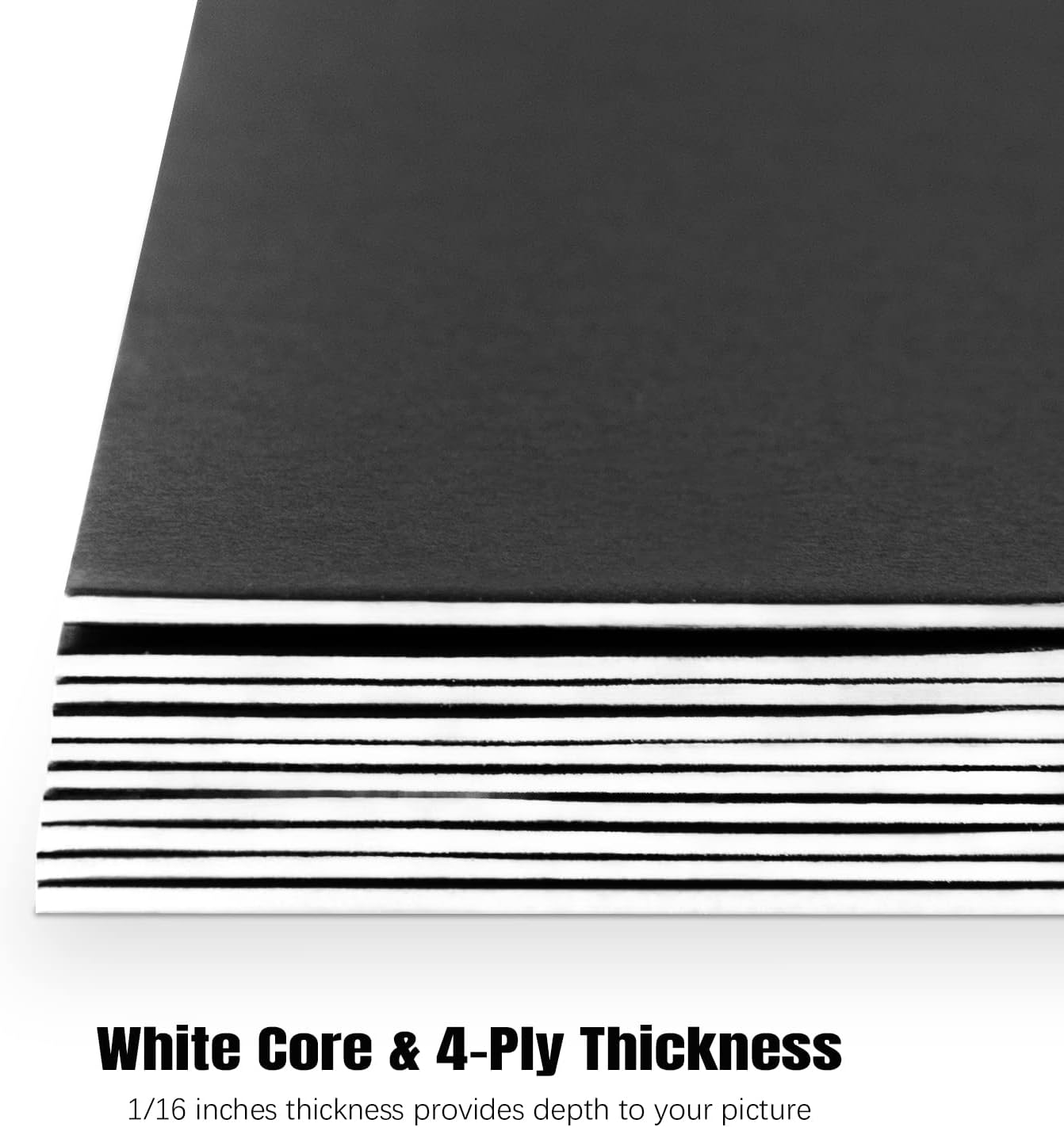 AUEAR, 15 Pack 11x14 Uncut Matte Boards Black Photo Mat Board Great for Picture Framing, Print, Artwork