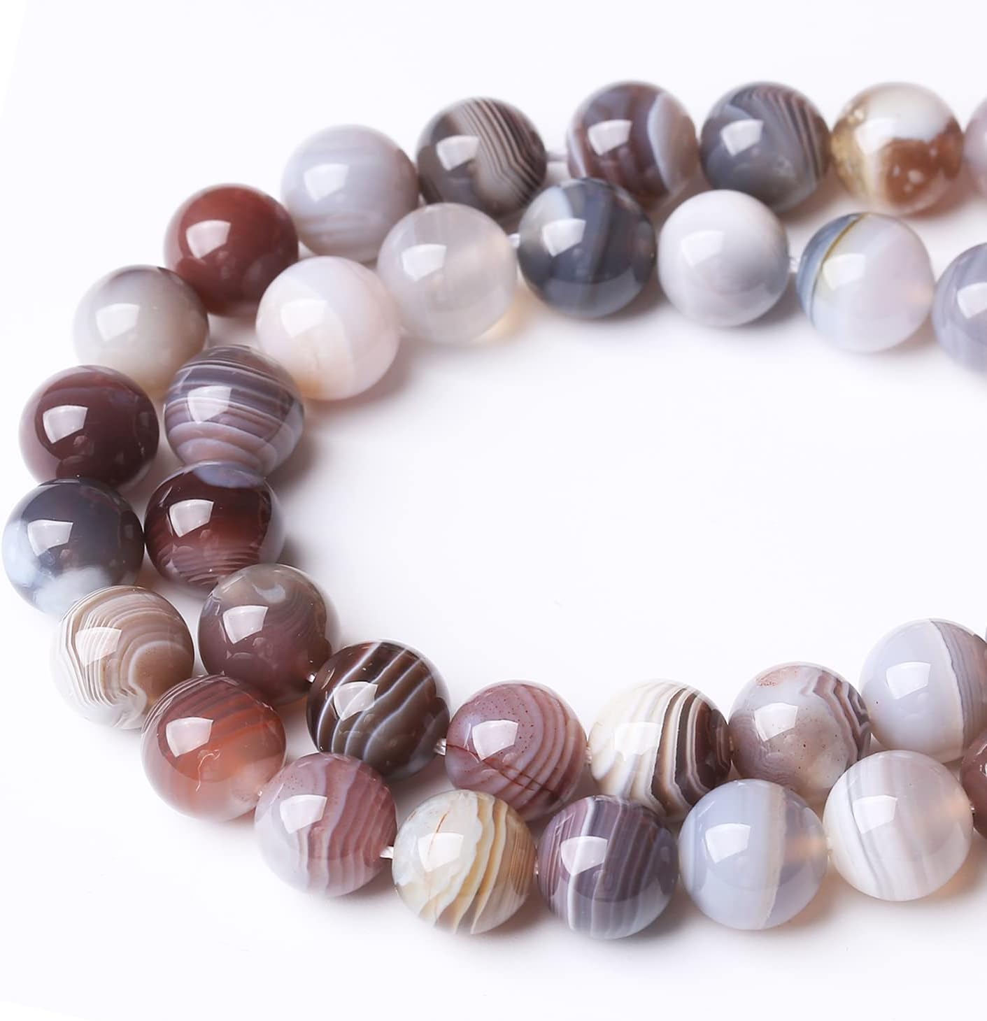 32PCS 12MM Red Coffee Agate Beads-Multicolo Stone Beads Energy Healing Beads for DIY Jewelry Bracelet Necklace Making for Jewelry Making15Inch