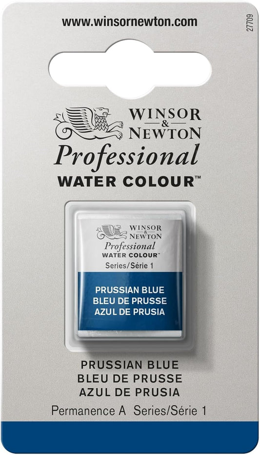 Winsor & Newton Professional Water Colour Paint, Half Pan, Prussian Blue